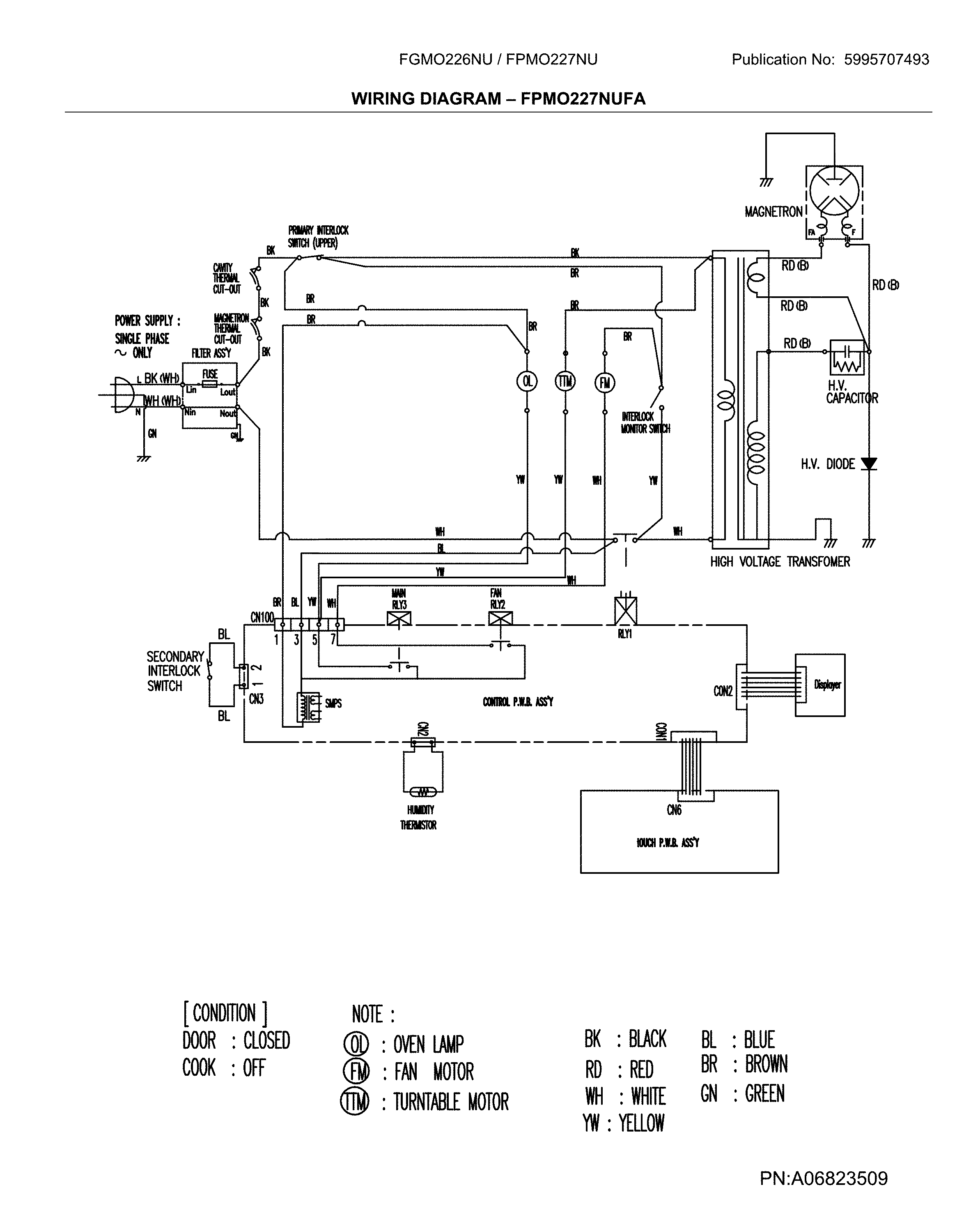 Frigidaire FGMO226NUDA wiring diagram diagram