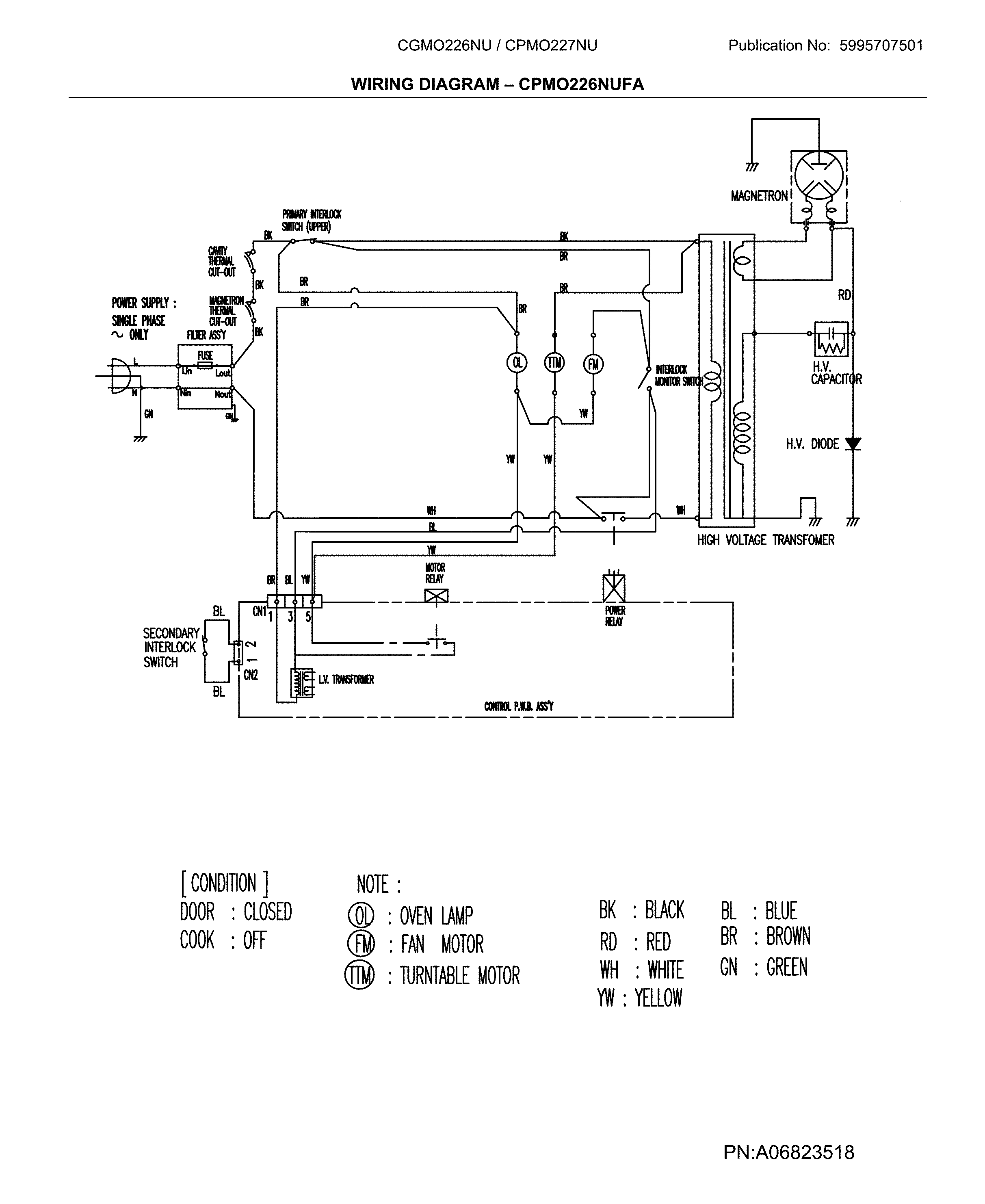 Frigidaire CGMO226NUFA wiring diagram diagram