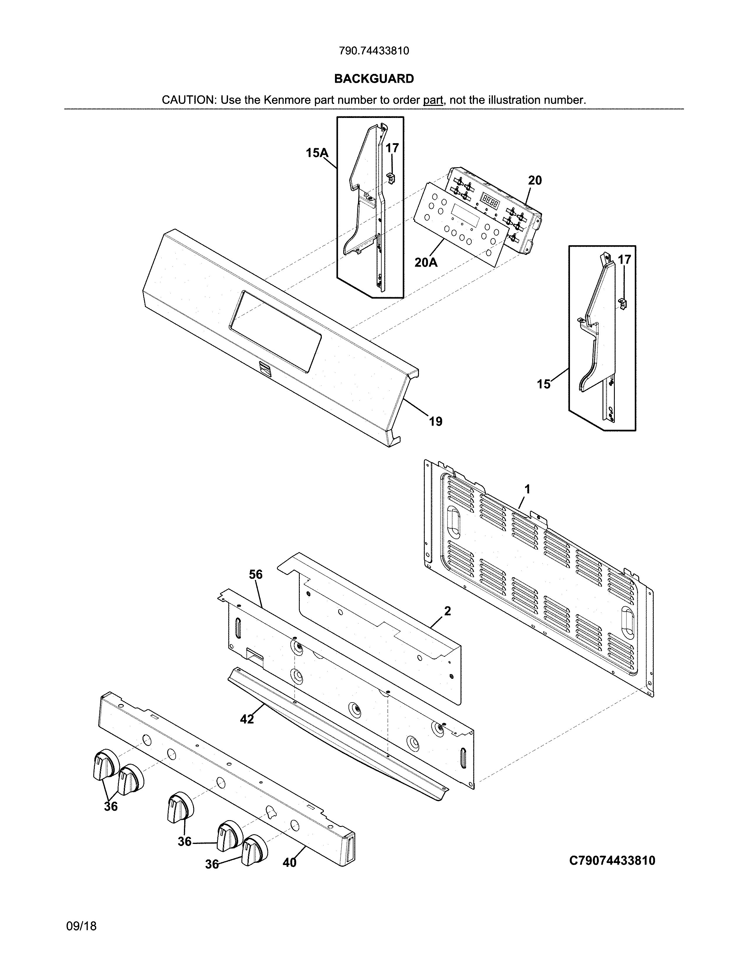 Kenmore 79074433810 backguard diagram
