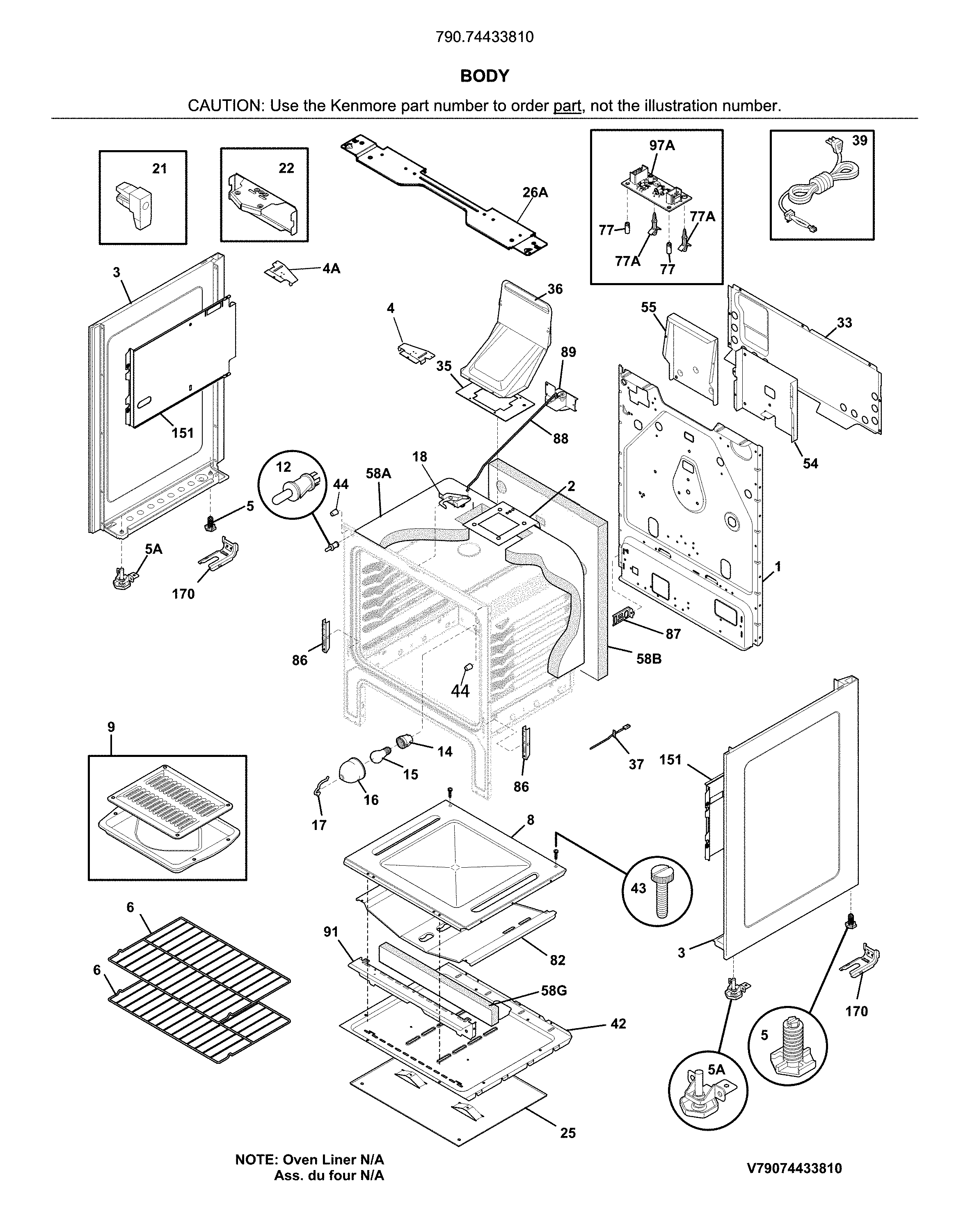 Kenmore 79074433810 body diagram