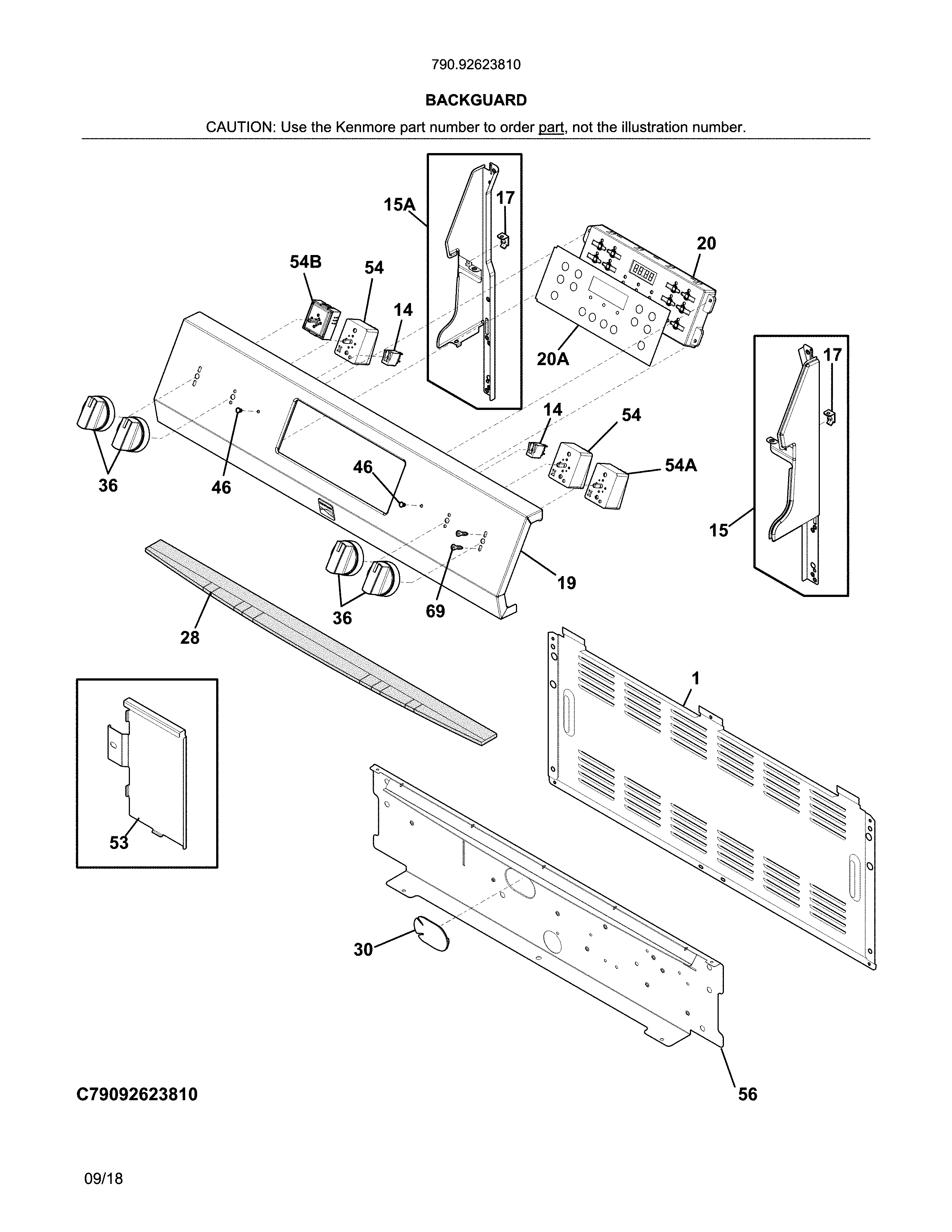 Kenmore 79092623810 backguard diagram