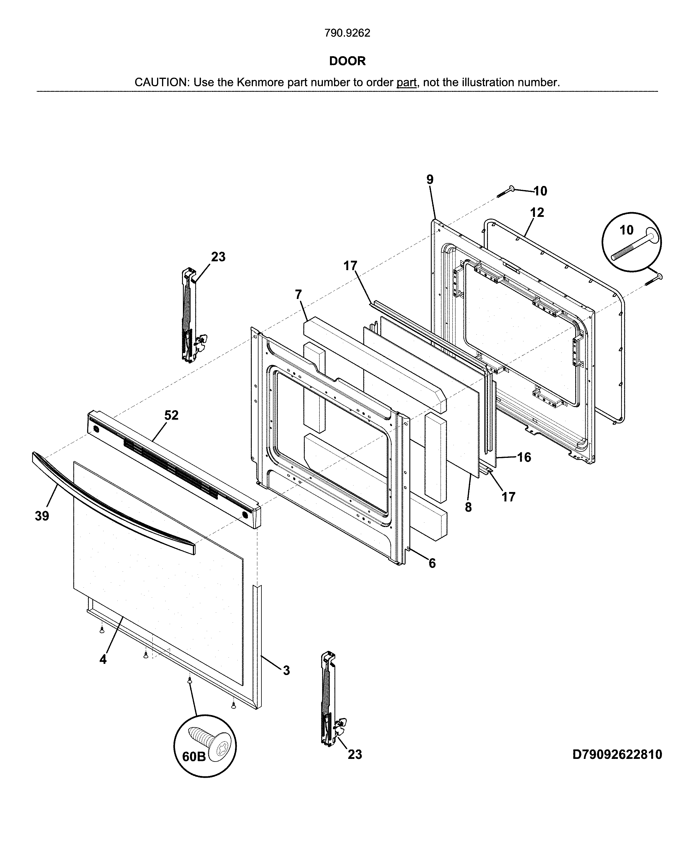 Kenmore 79092622810 door diagram