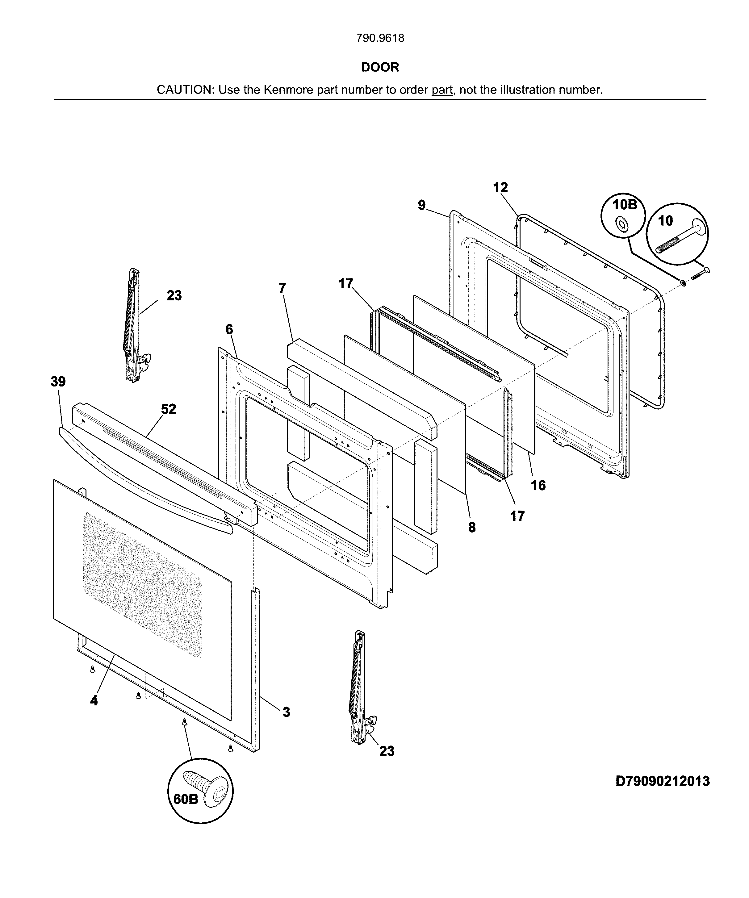 Kenmore 79096189715 door diagram