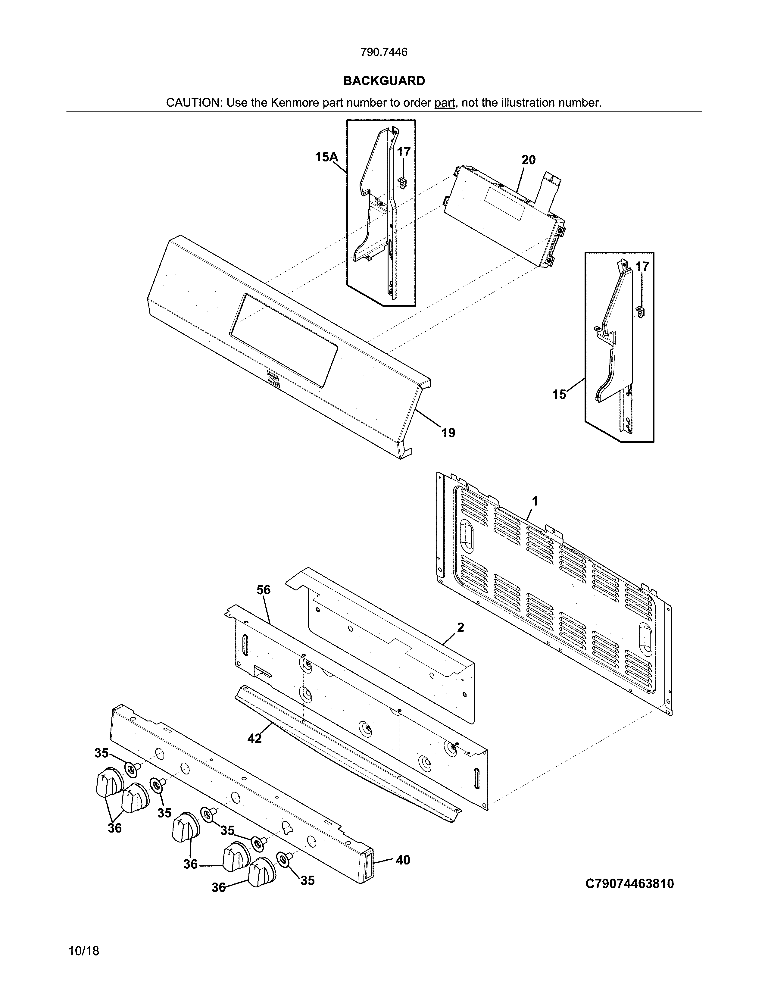 Kenmore 79074463810 backguard diagram