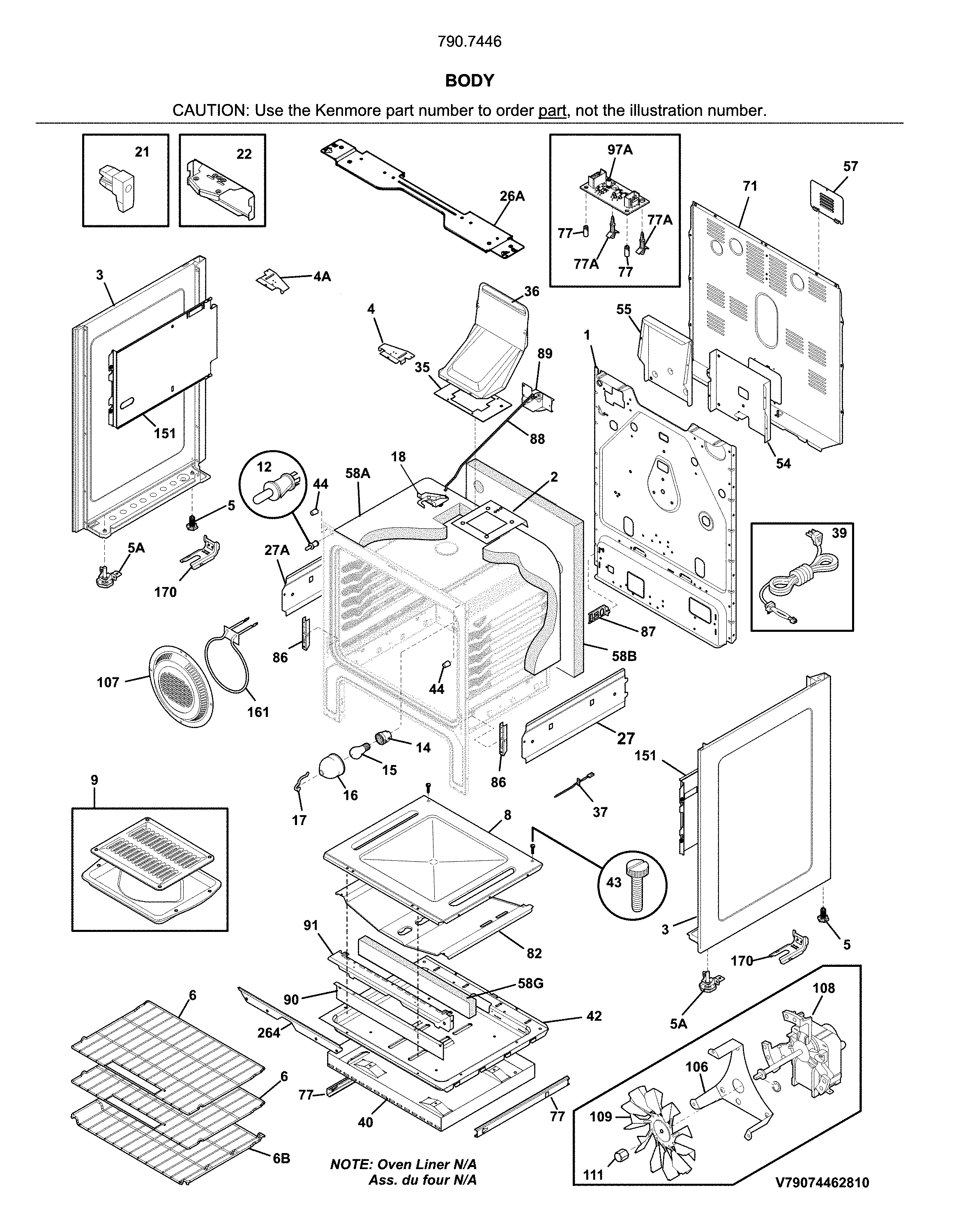 Kenmore 79074463810 body diagram