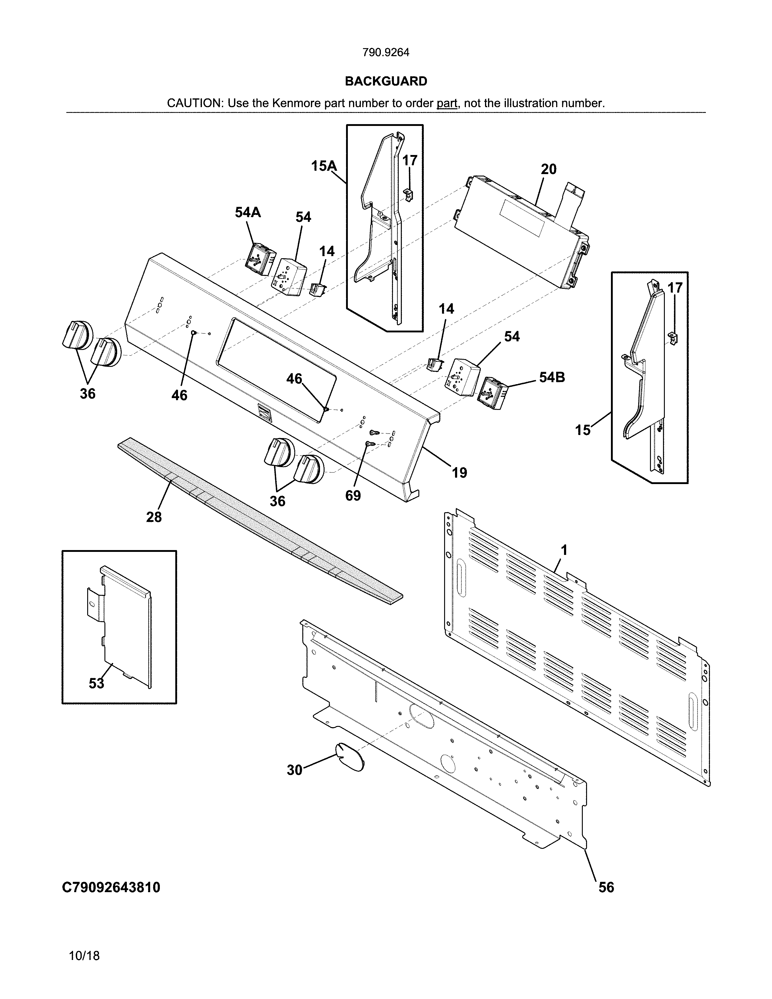 Kenmore 79092642810 backguard diagram