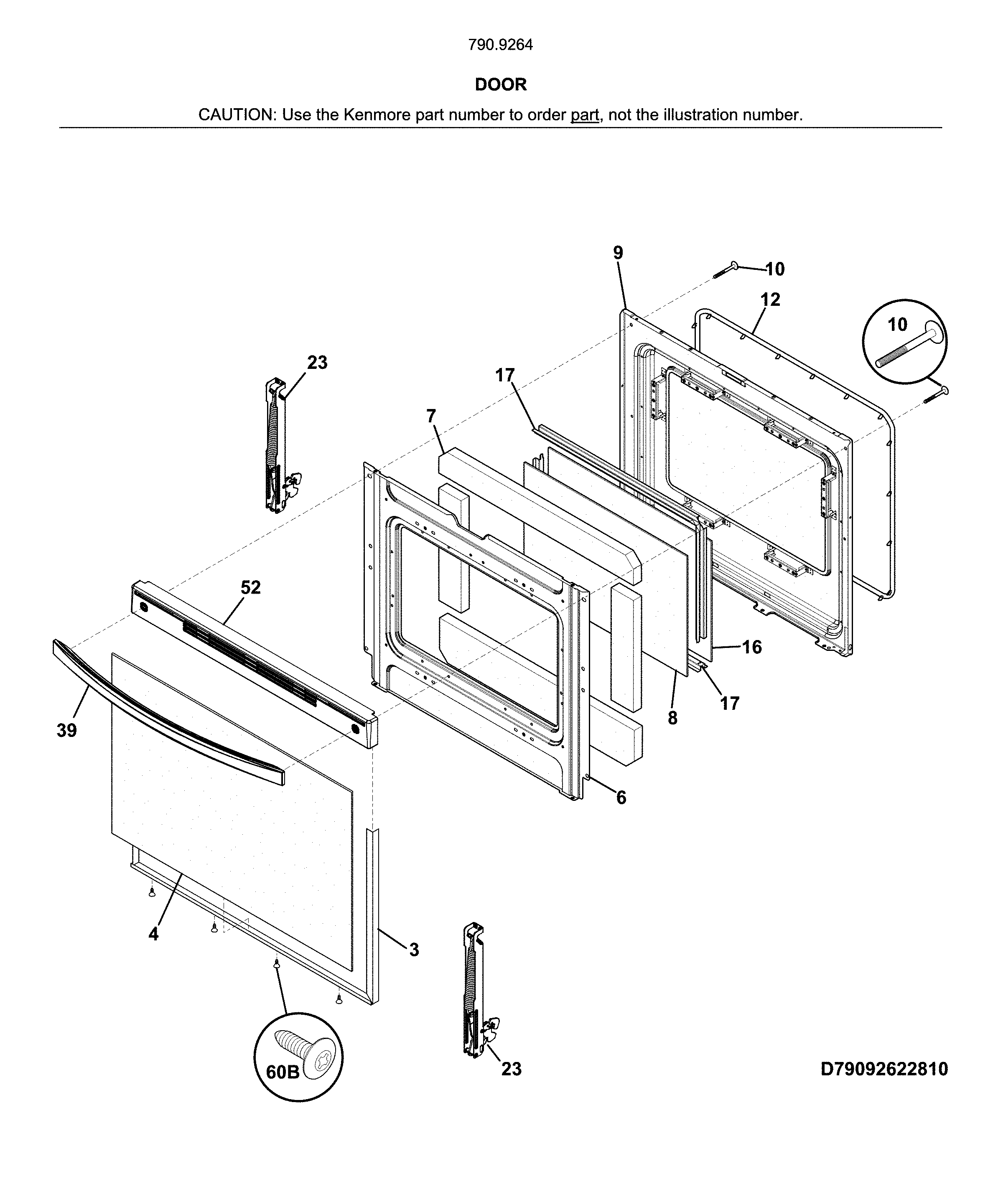 Kenmore 79092642810 door diagram