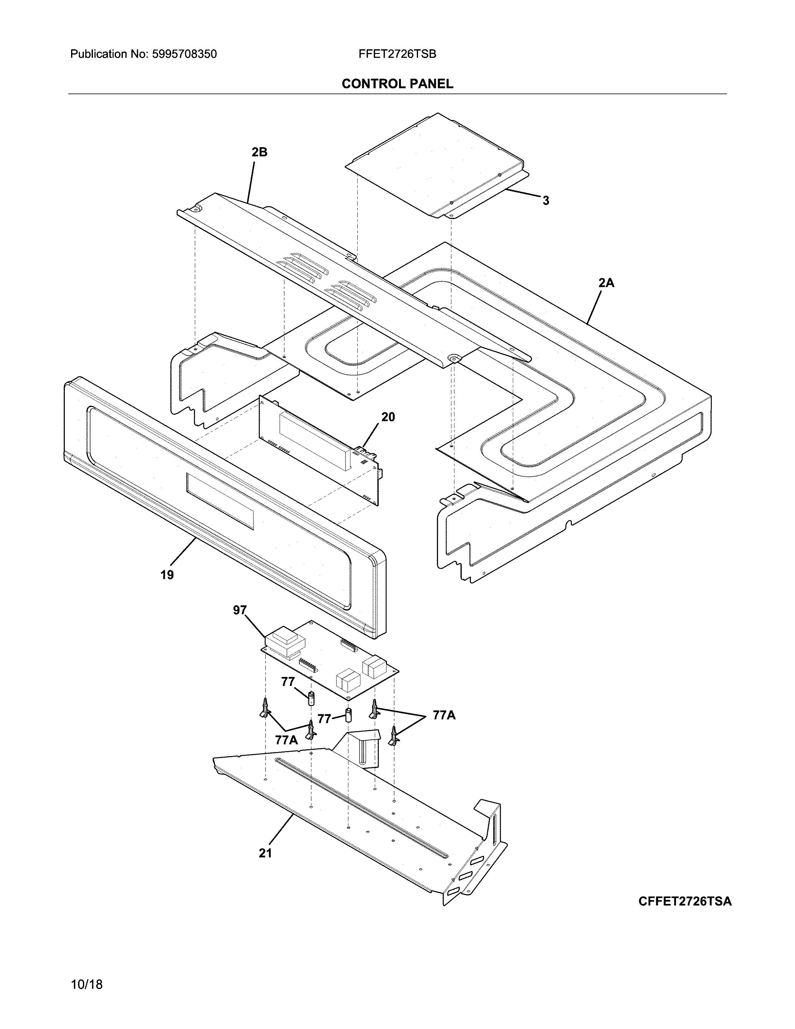 Frigidaire FFET2726TSB control panel diagram