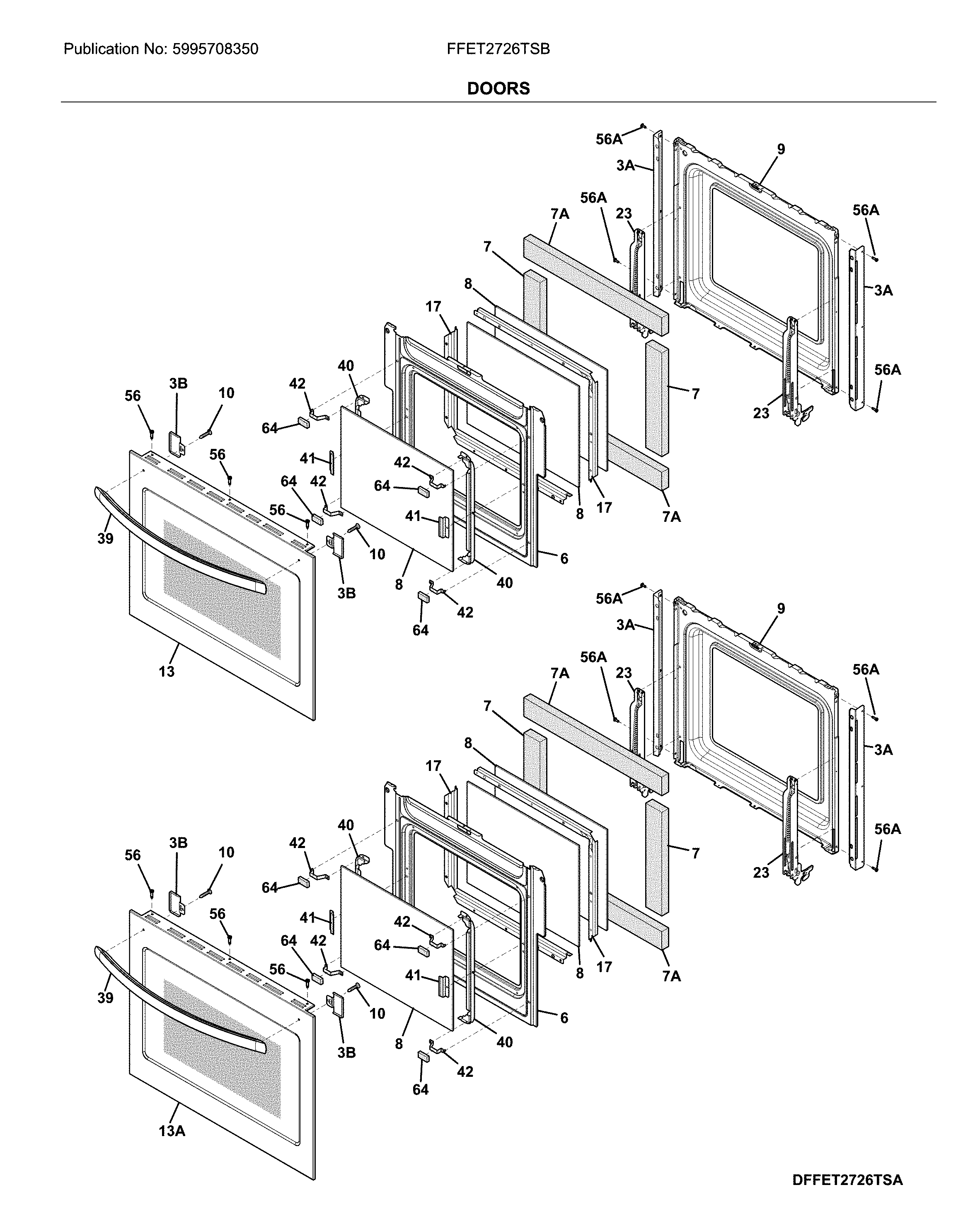 Frigidaire FFET2726TSB doors diagram