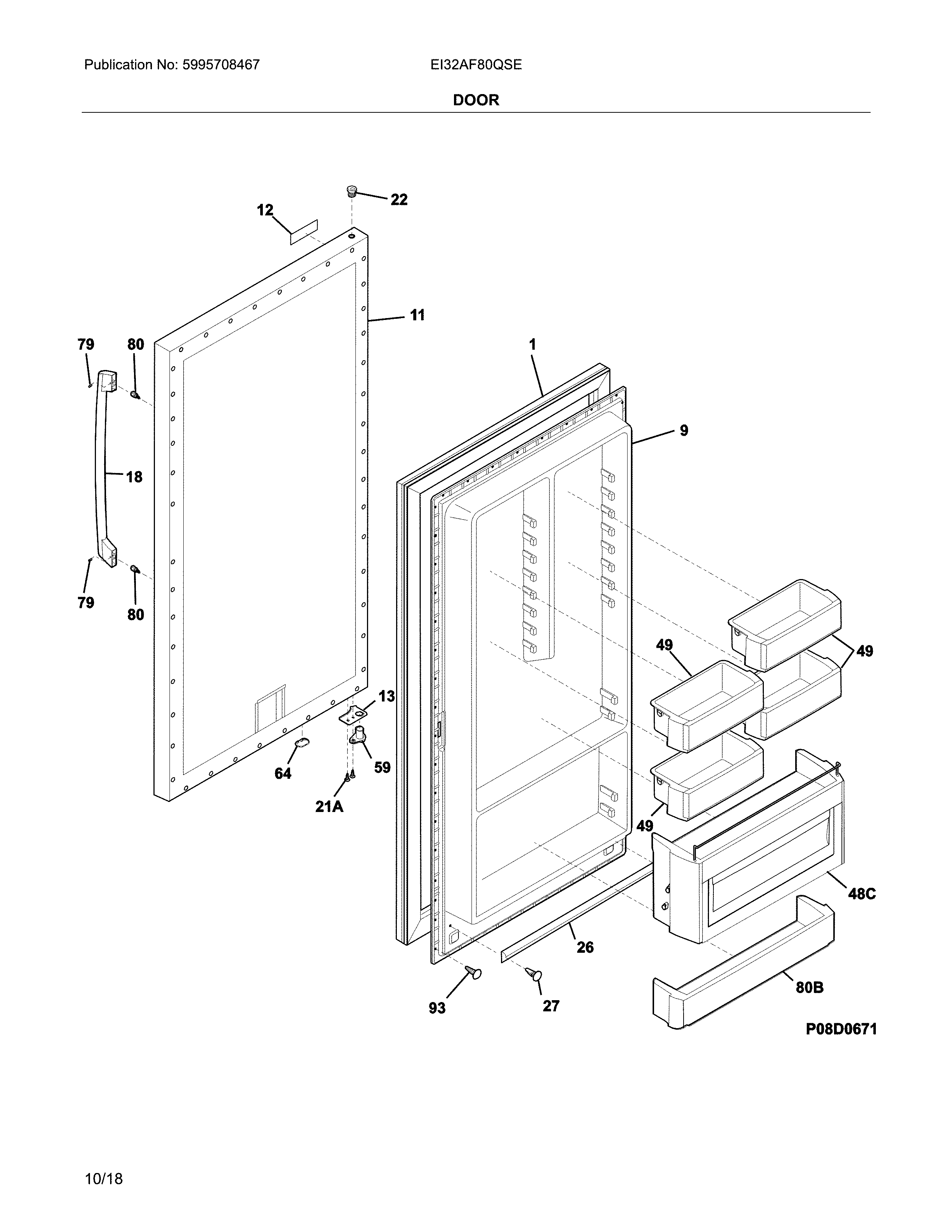 Electrolux EI32AF80QSE door diagram