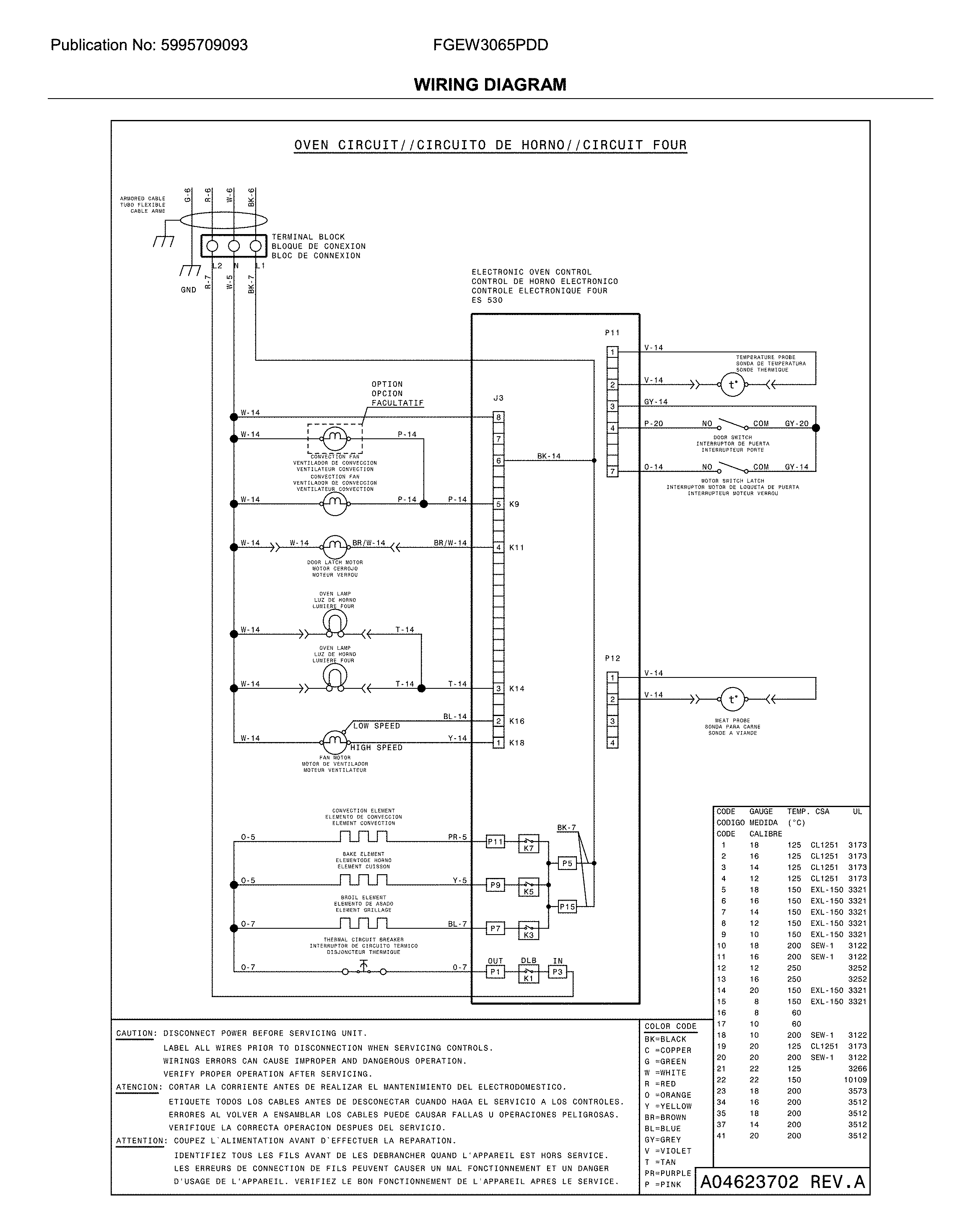 Frigidaire FGEW3065PDD wiring diagram diagram