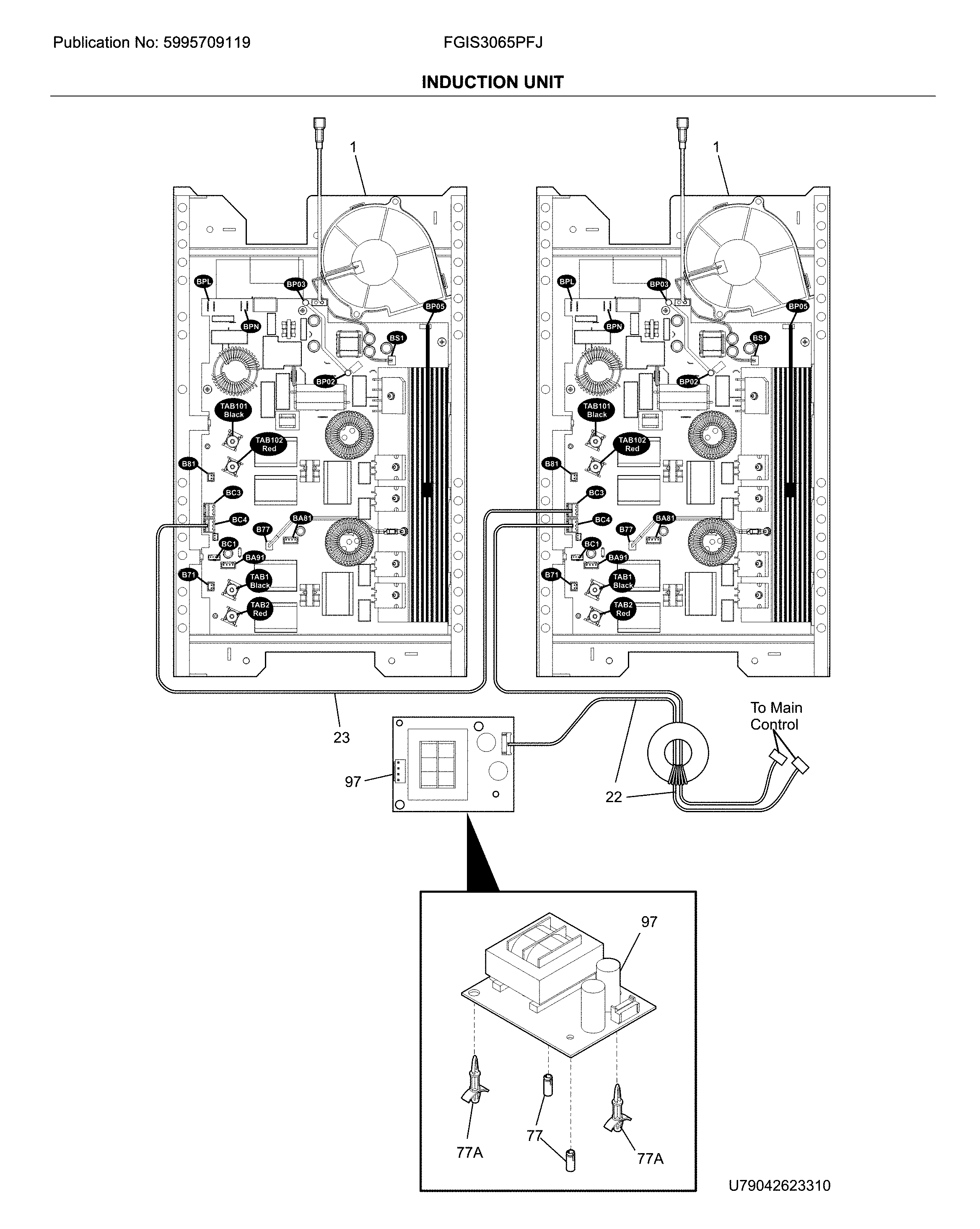 Frigidaire FGIS3065PFJ induction unit diagram