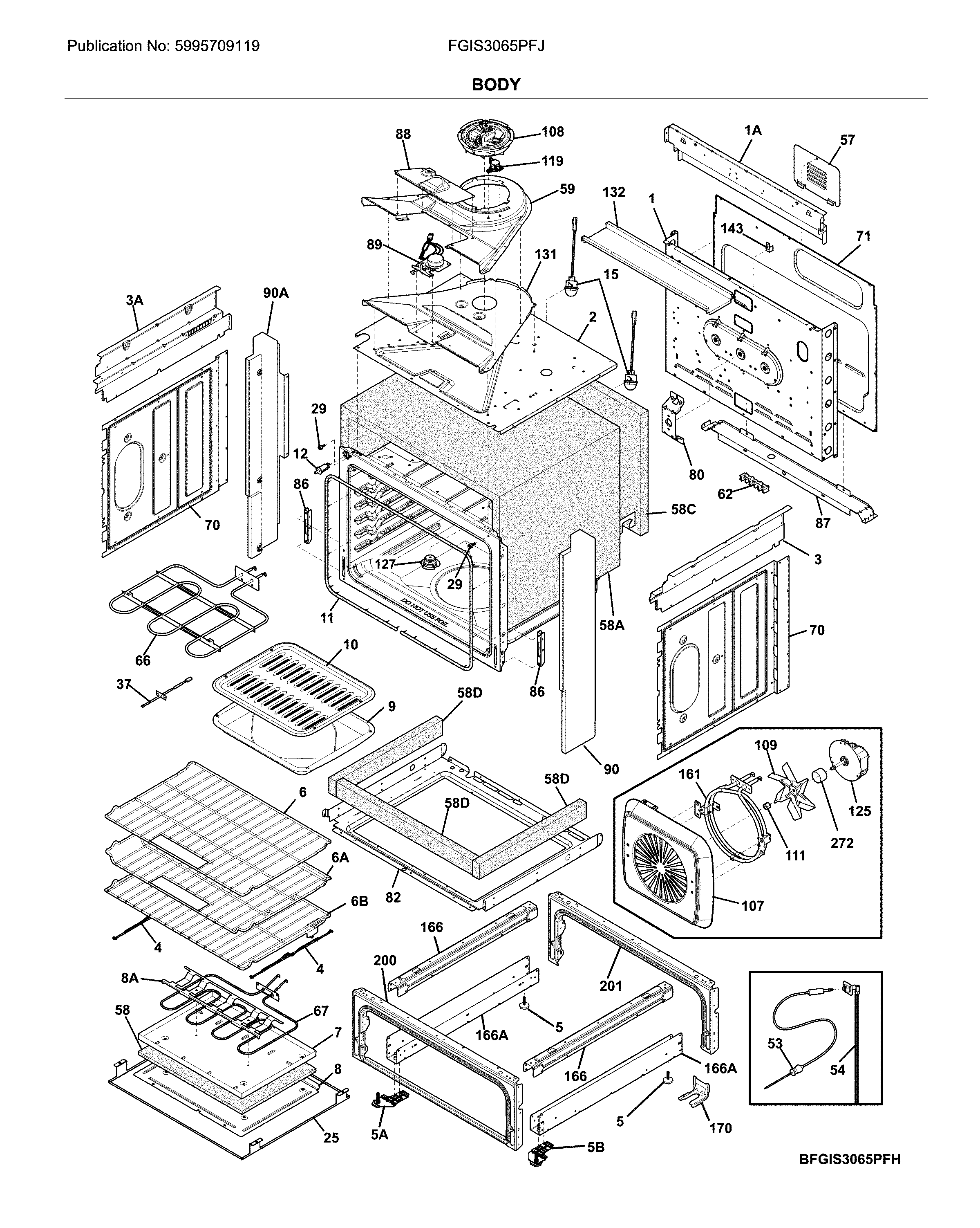 Frigidaire FGIS3065PFJ body diagram