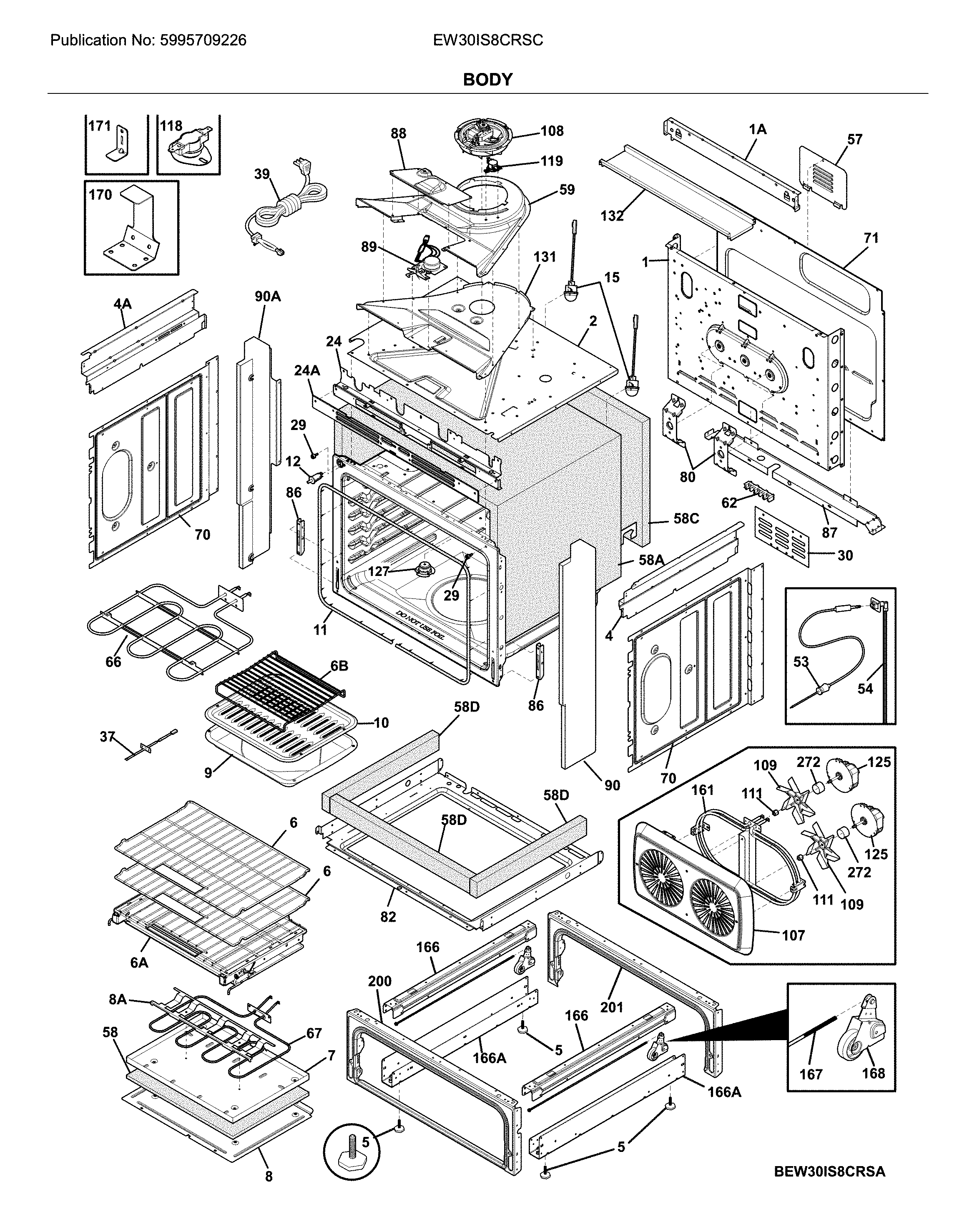 Electrolux EW30IS8CRSC body diagram