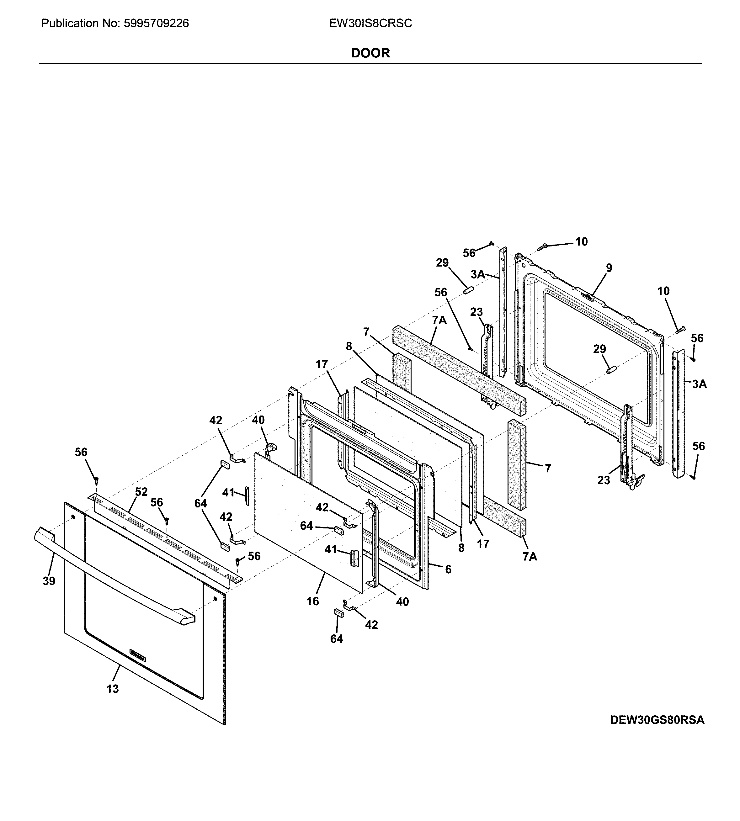 Electrolux EW30IS8CRSC door diagram