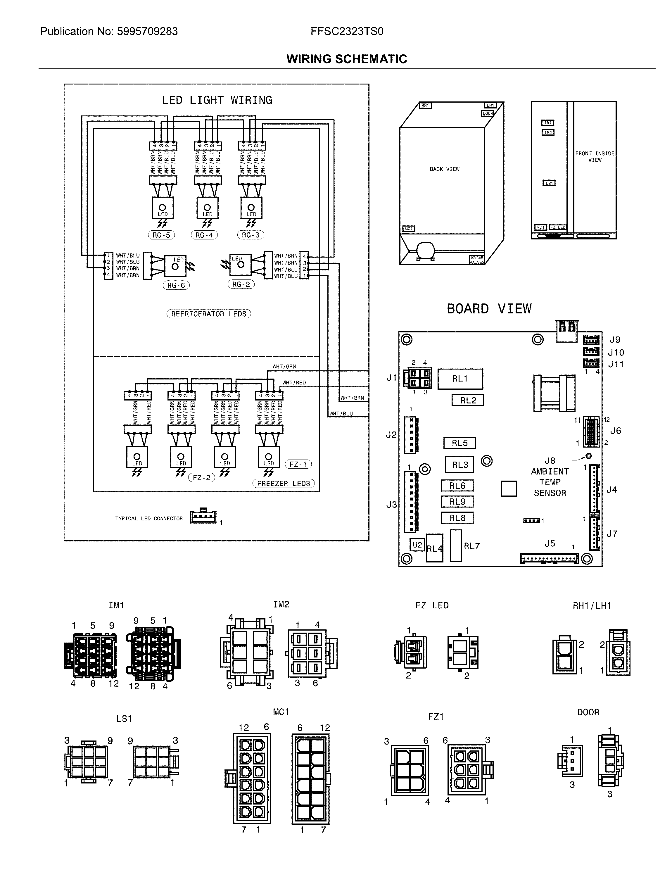 Frigidaire FFSC2323TS0 wiring schematic diagram