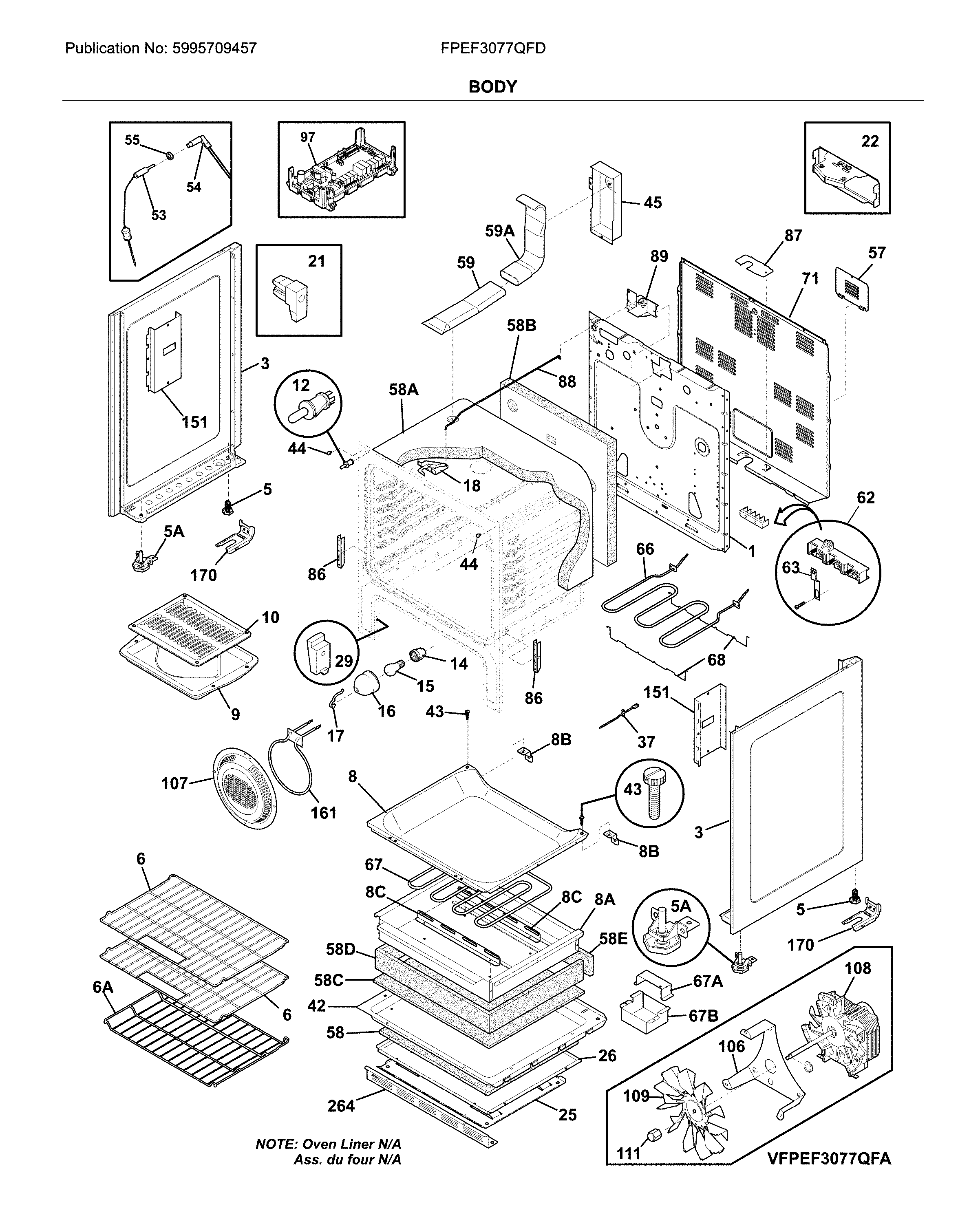 Frigidaire FPEF3077QFD body diagram