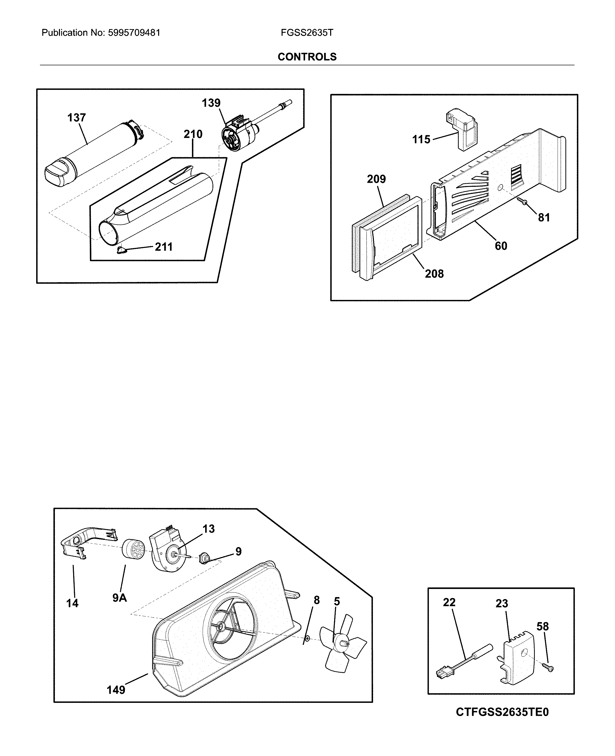 Frigidaire FGSS2635TE5 control diagram