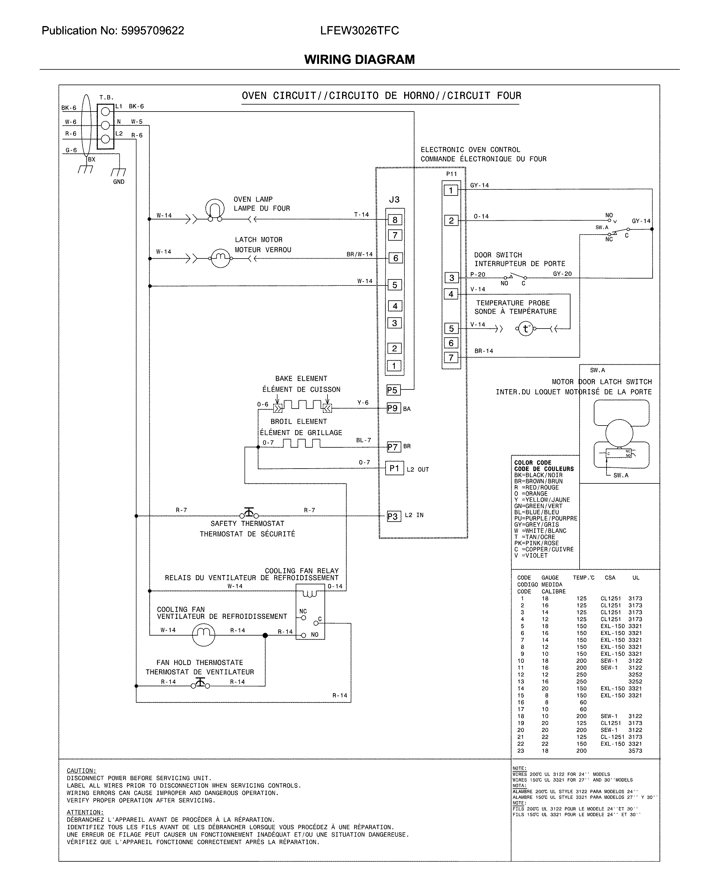 Frigidaire LFEW3026TFC wiring diagram diagram