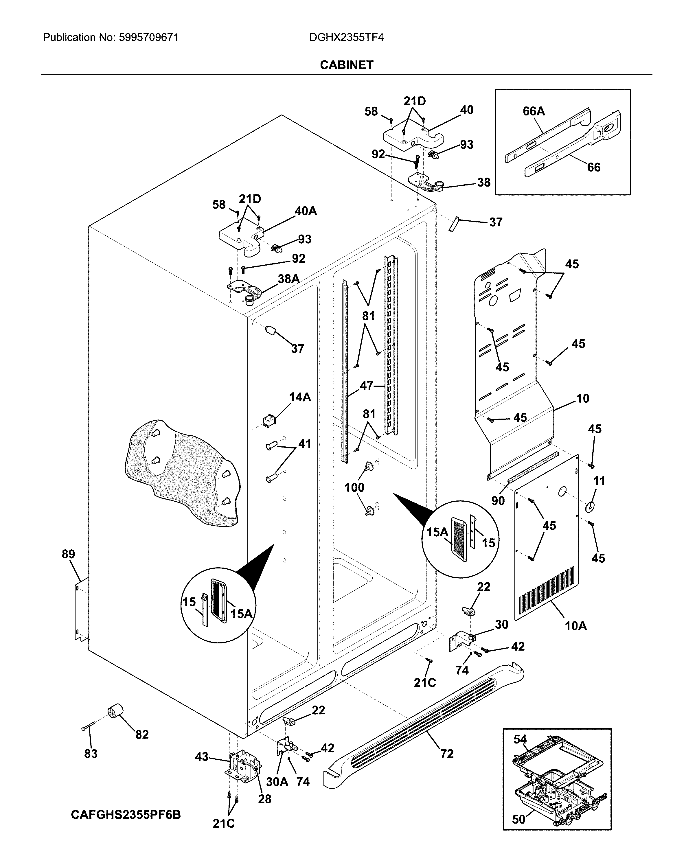 Frigidaire DGHX2355TF4 cabinet diagram