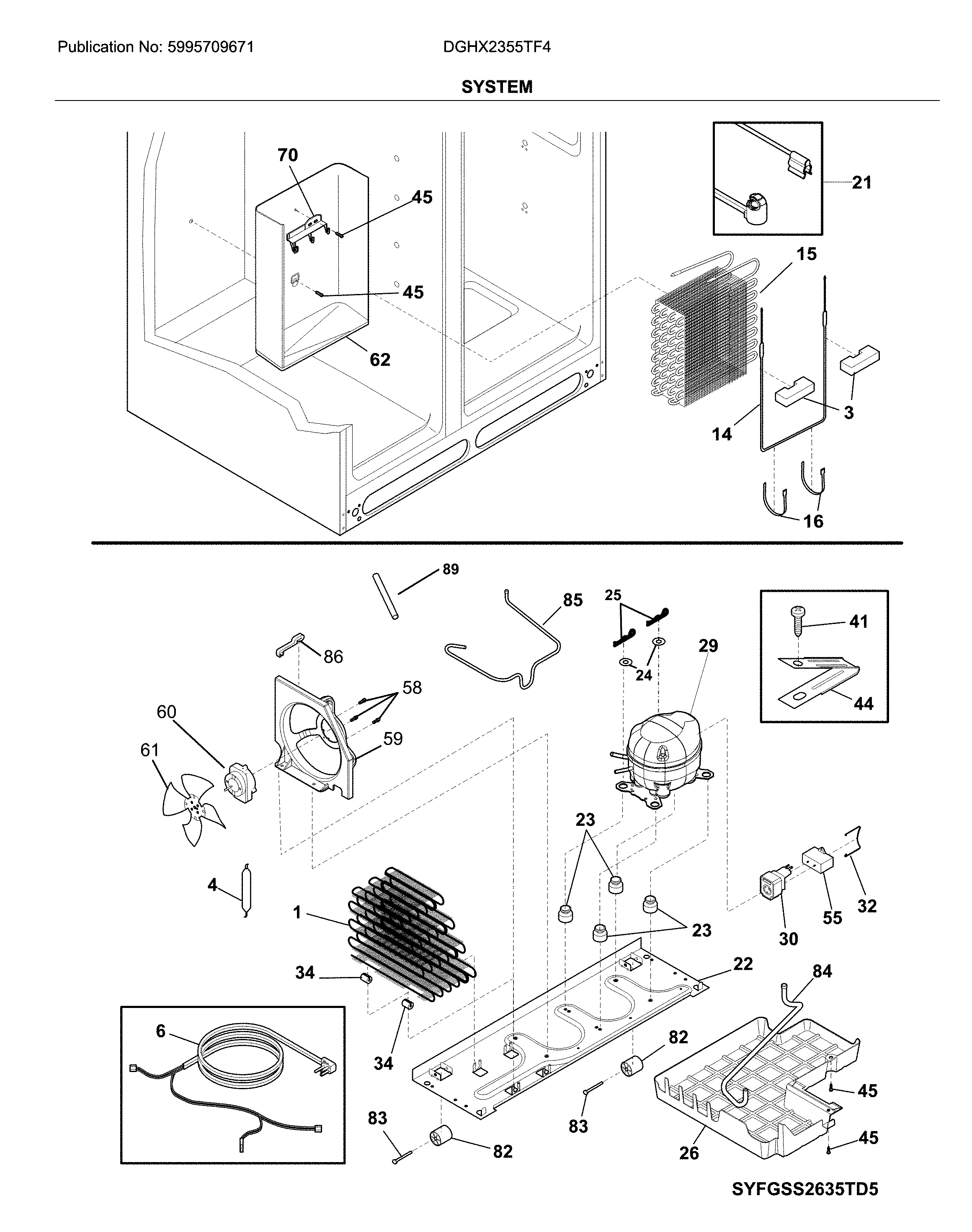 Frigidaire DGHX2355TF4 system diagram