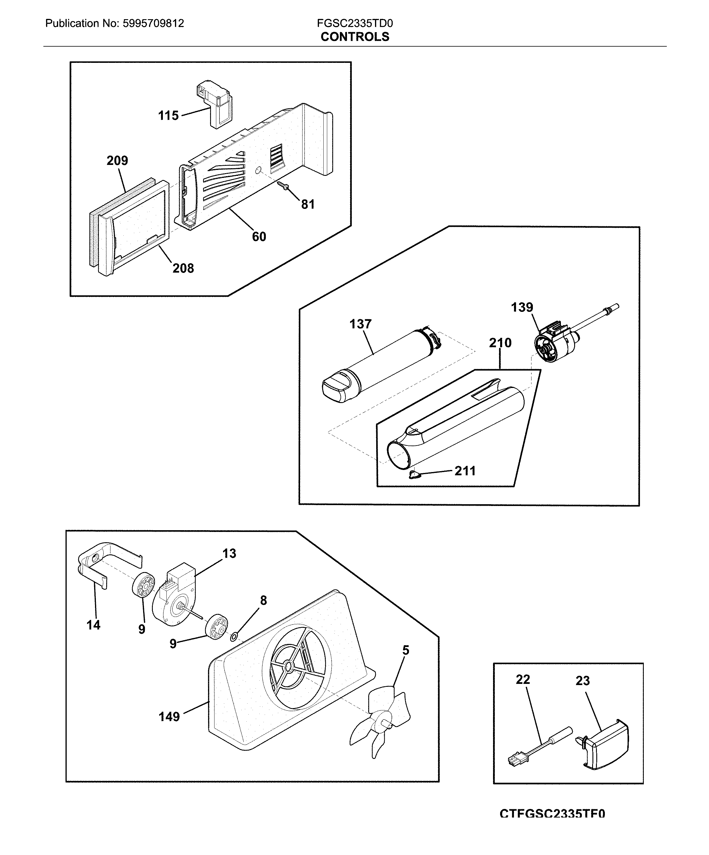 Frigidaire FGSC2335TD0 controls diagram