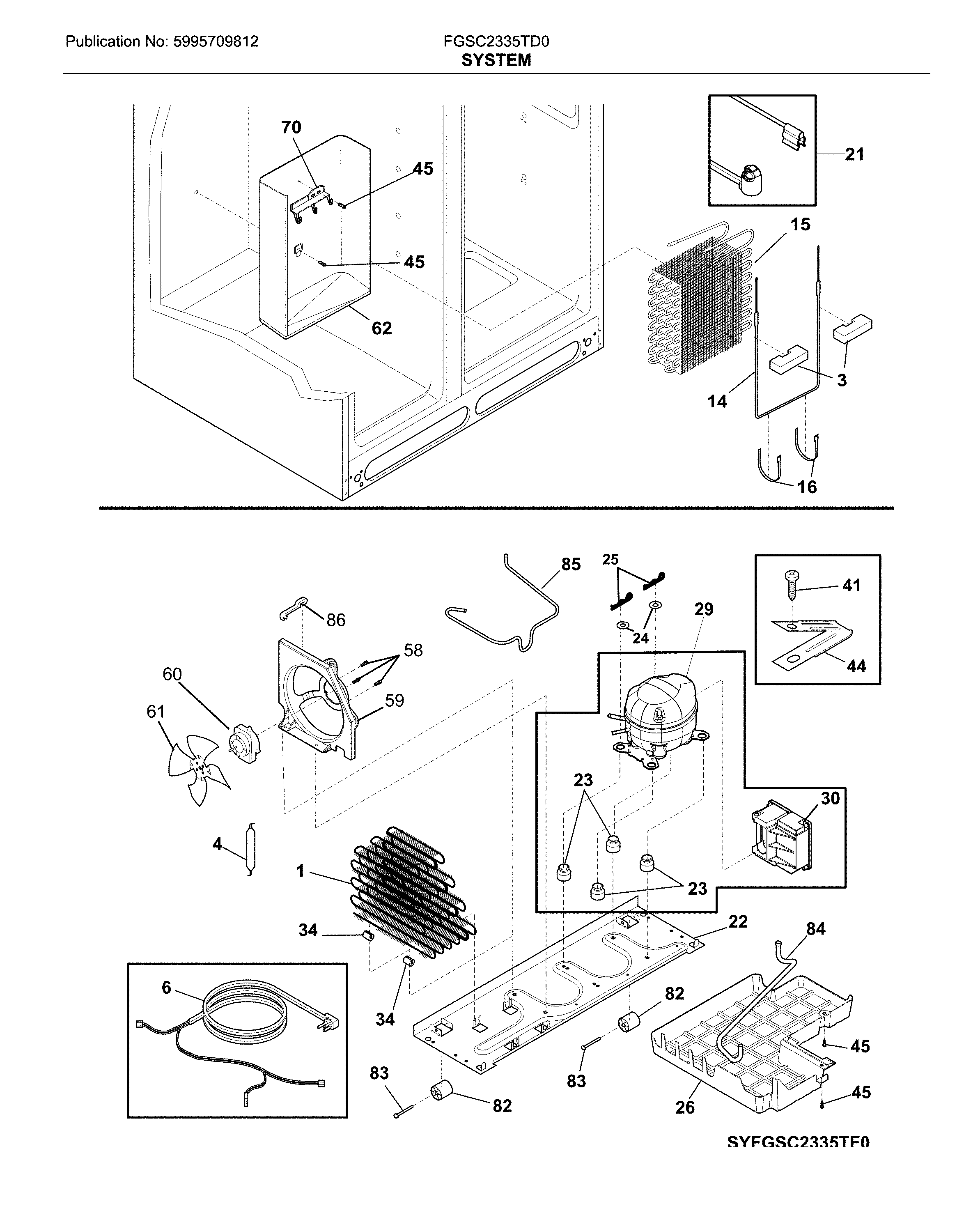 Frigidaire FGSC2335TD0 system diagram