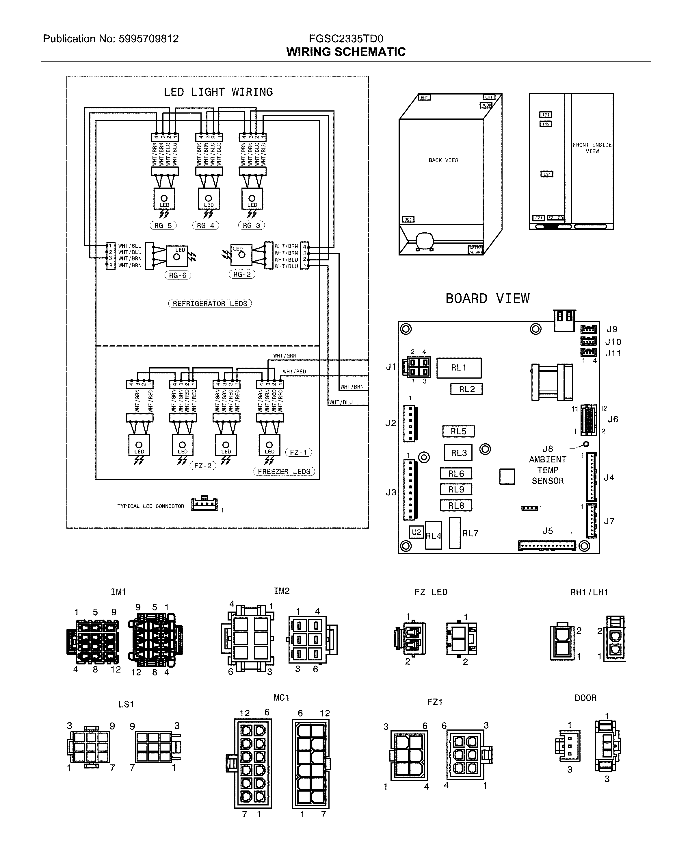 Frigidaire FGSC2335TD0 wiring schematic diagram
