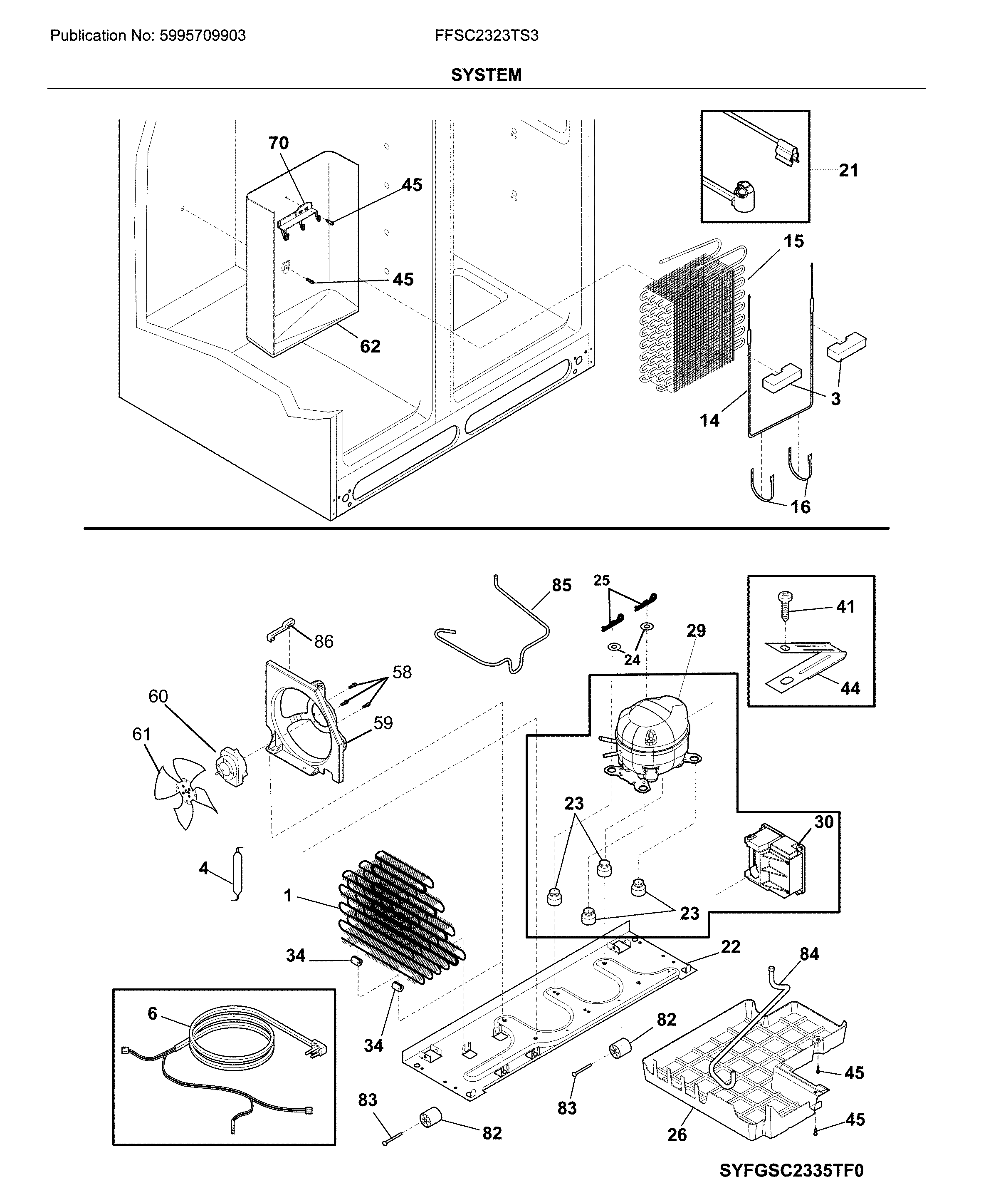 Frigidaire FFSC2323TS3 system diagram