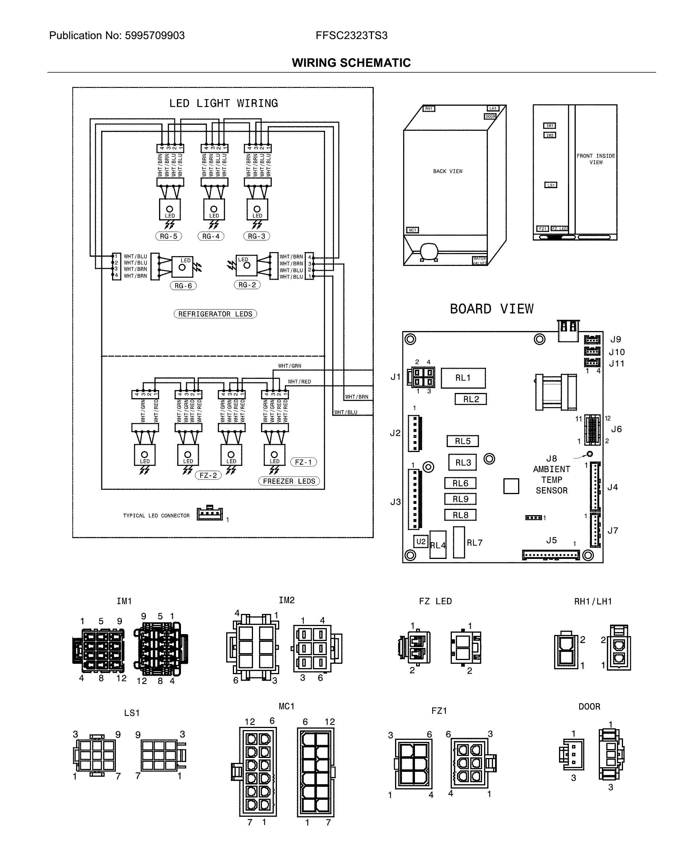 Frigidaire FFSC2323TS3 wiring schematic diagram