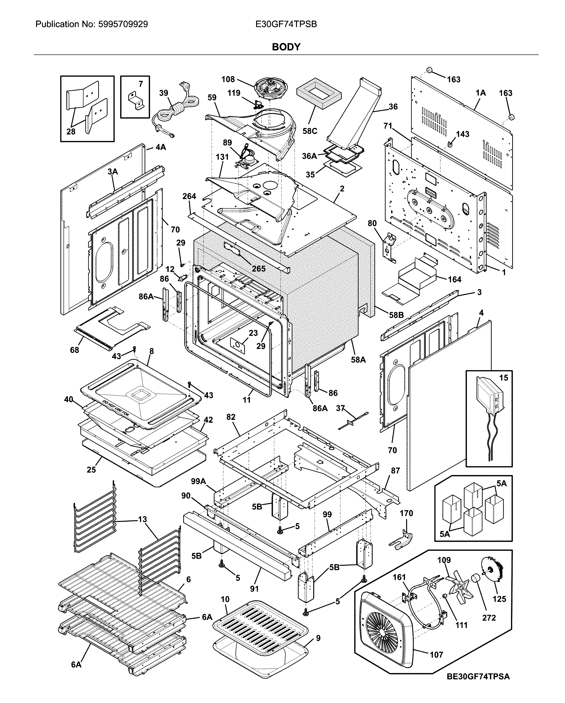 Electrolux E30GF74TPSB body diagram