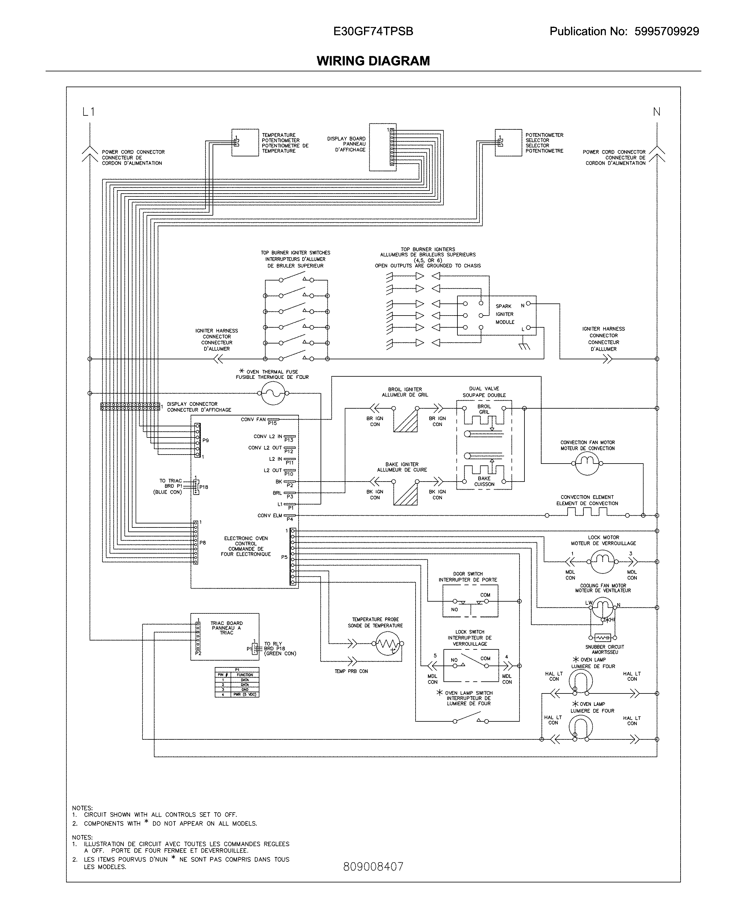 Electrolux E30GF74TPSB wiring diagram diagram
