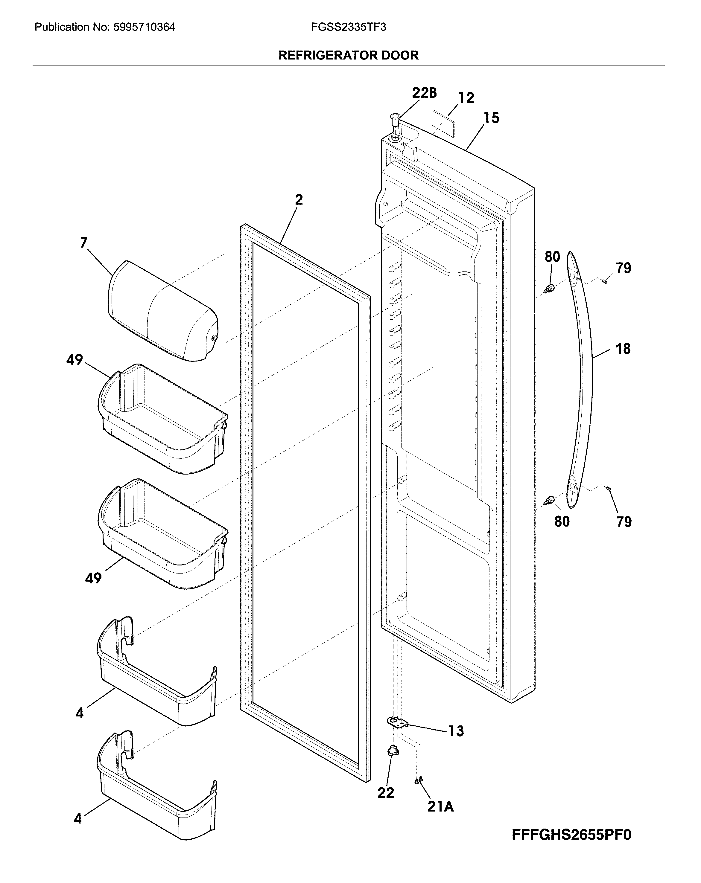 Frigidaire FGSS2335TF3 refrigerator door diagram