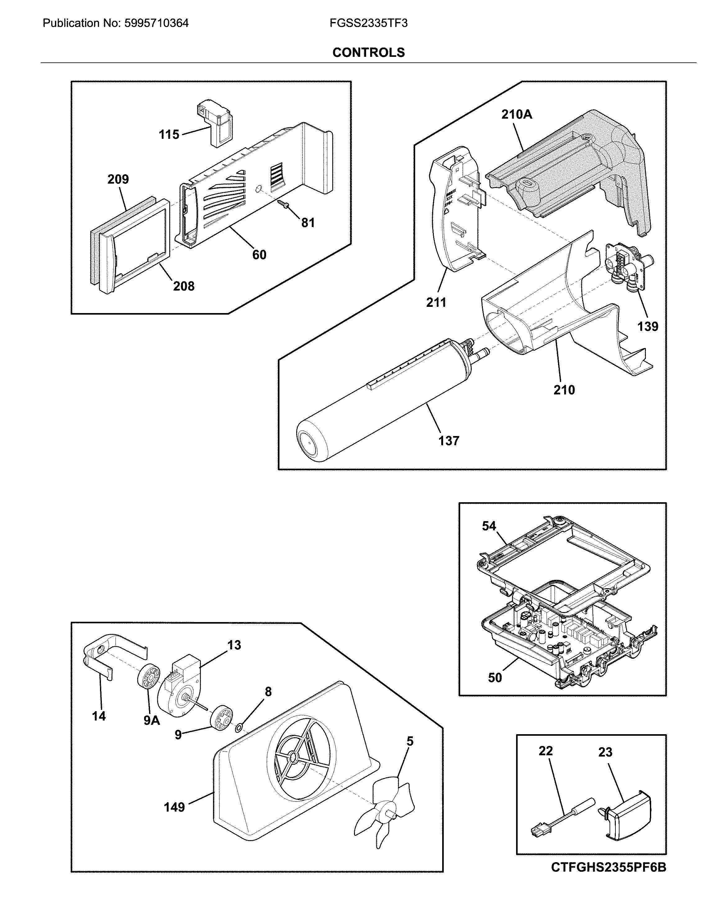 Frigidaire FGSS2335TF3 controls diagram