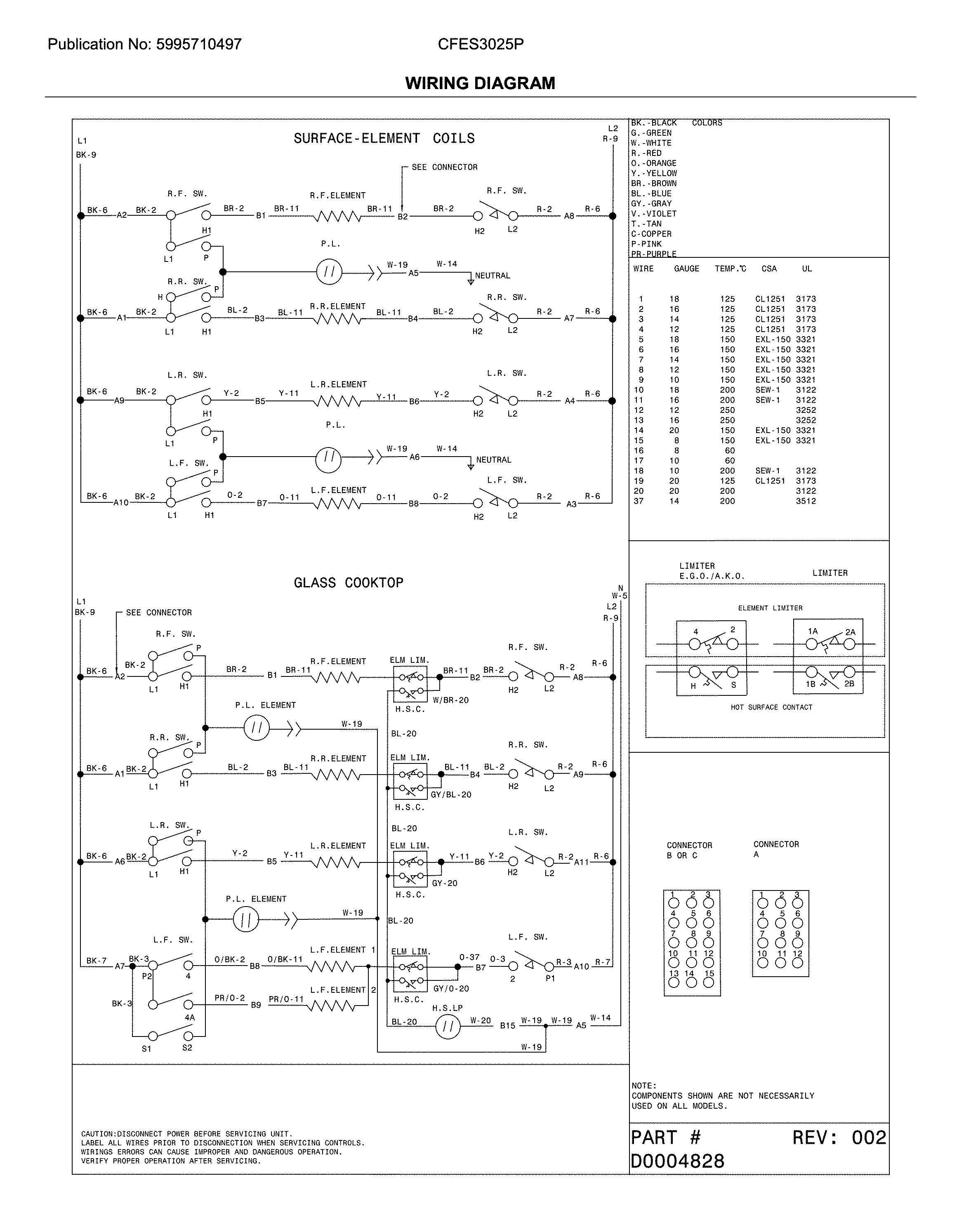 Frigidaire CFES3025PBK wiring diagram diagram