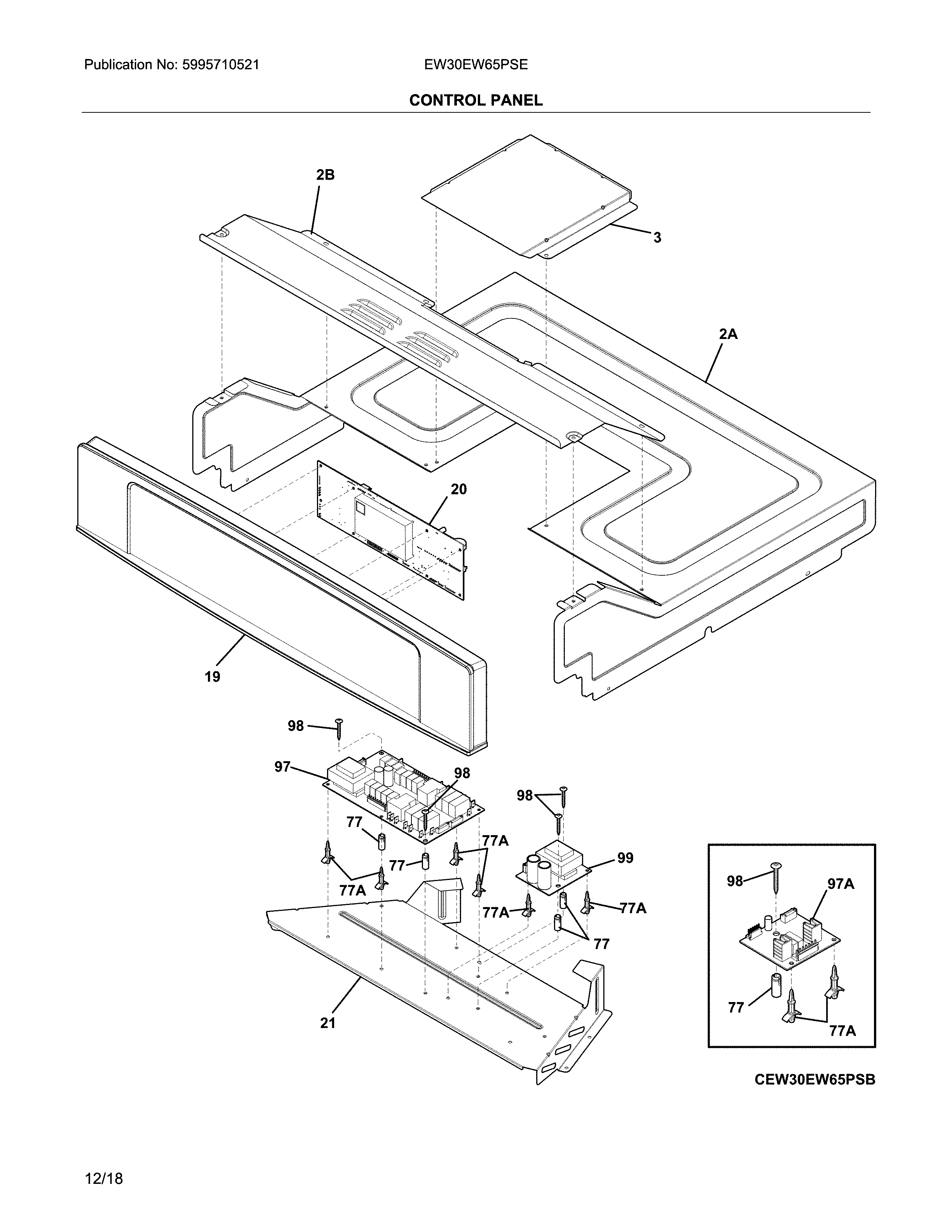 Electrolux EW30EW65PSE control panel diagram