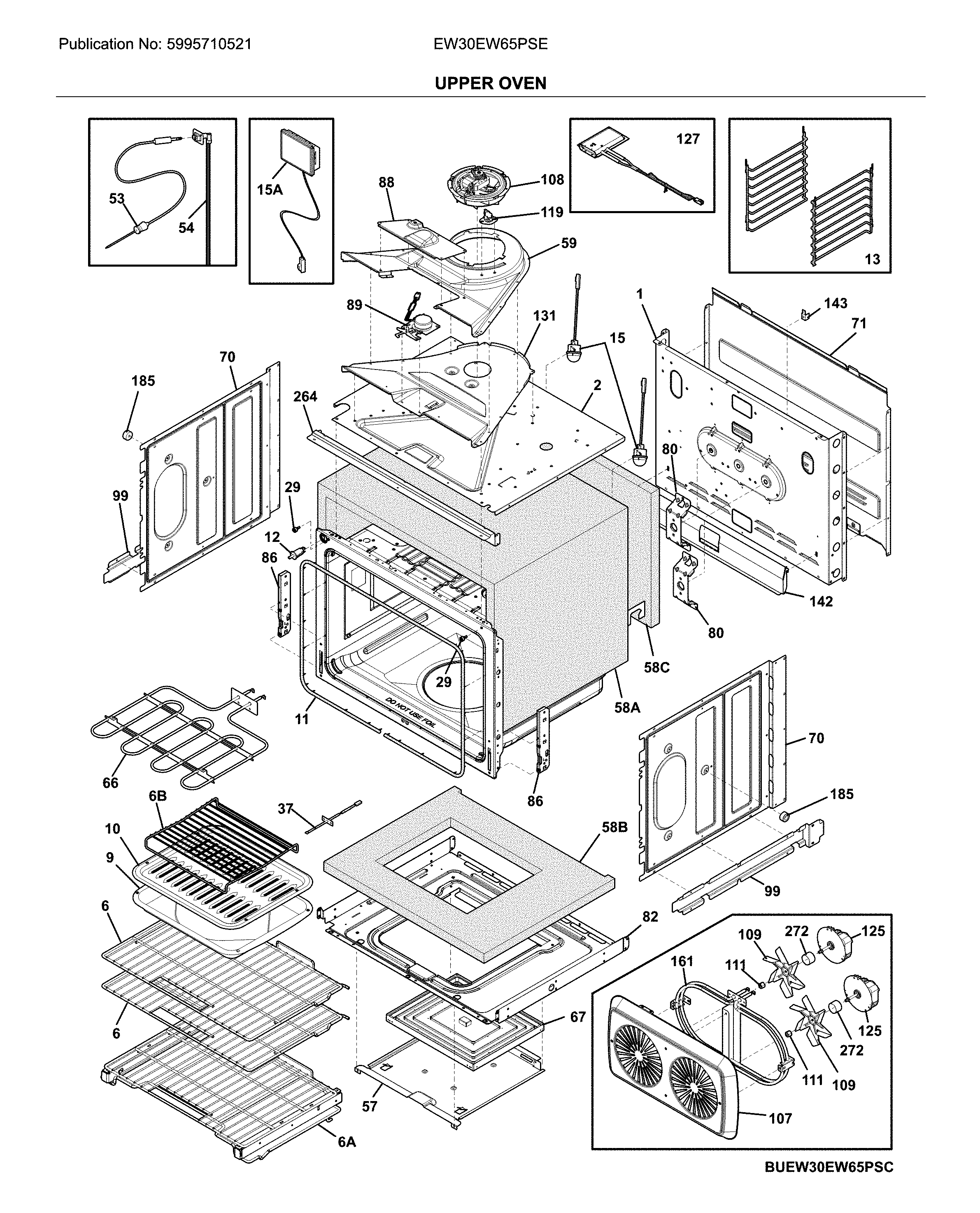 Electrolux EW30EW65PSE upper oven diagram