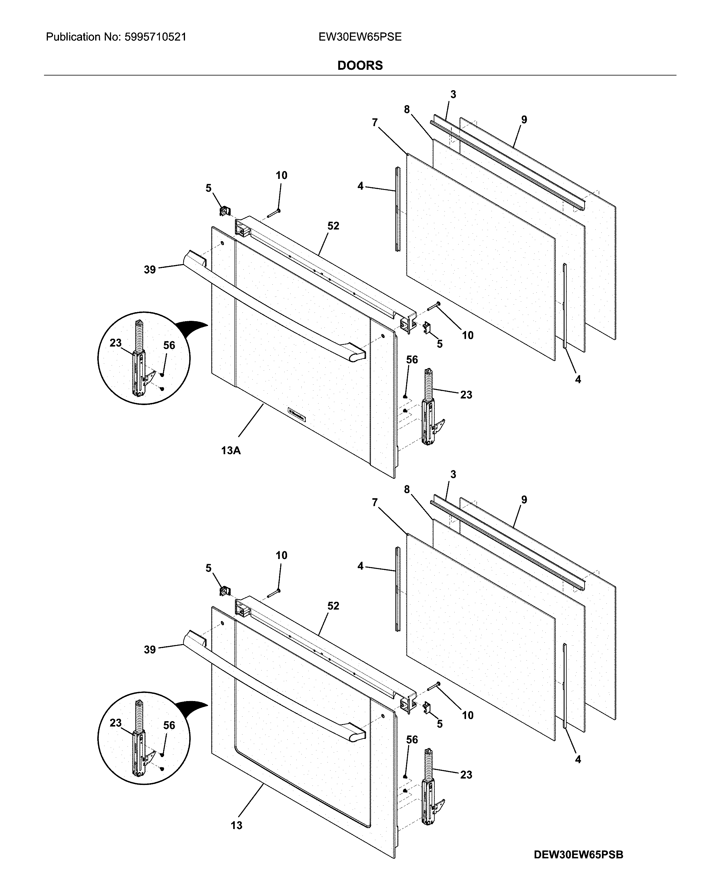 Electrolux EW30EW65PSE doors diagram