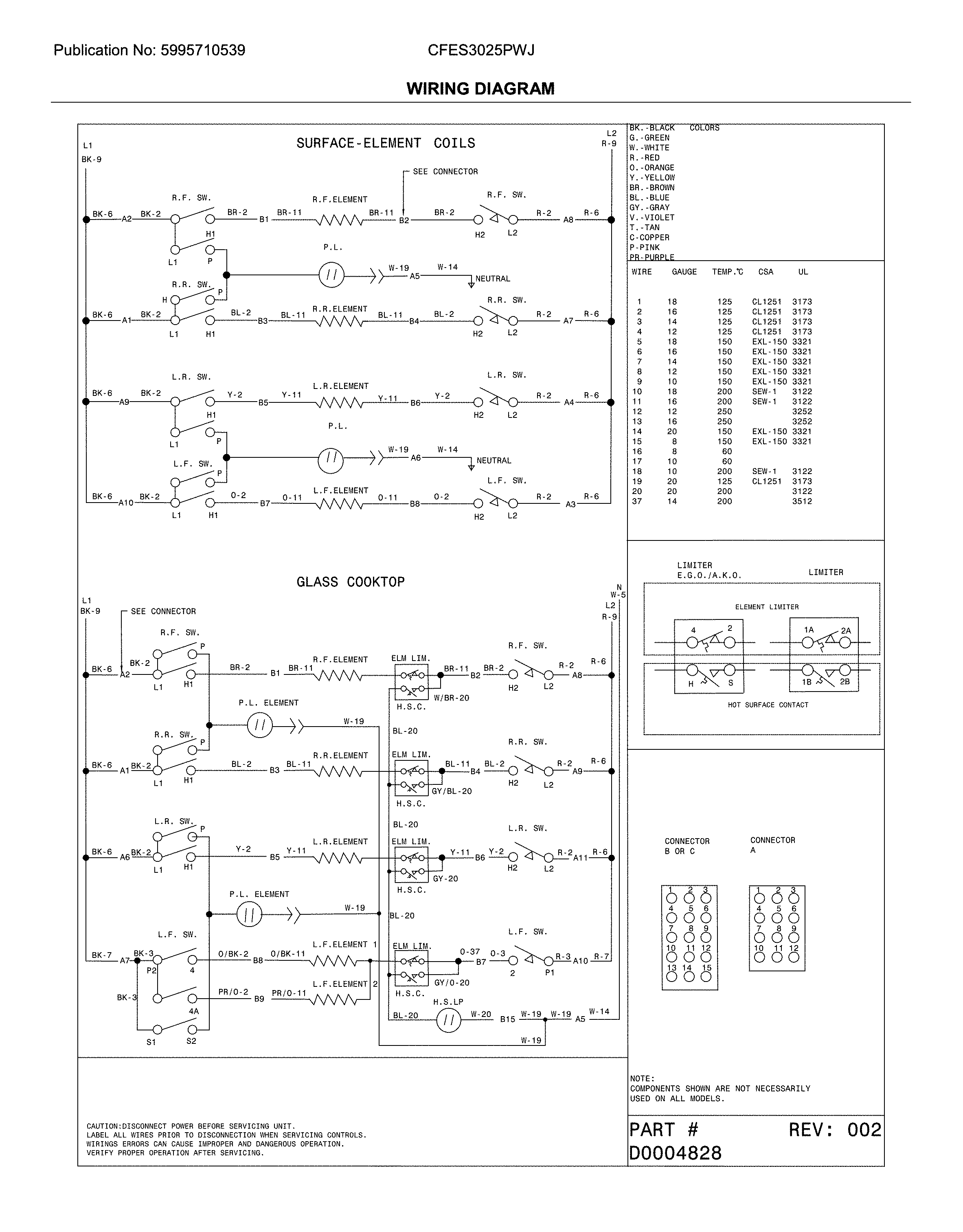 Frigidaire CFES3025PWJ wiring diagram diagram