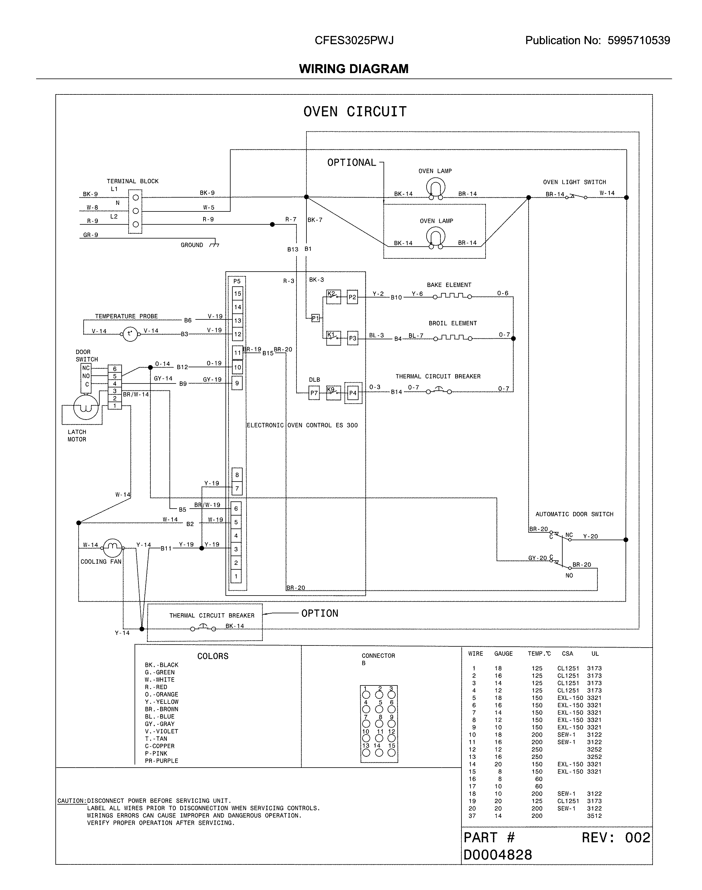 Frigidaire CFES3025PWJ wiring diagram diagram