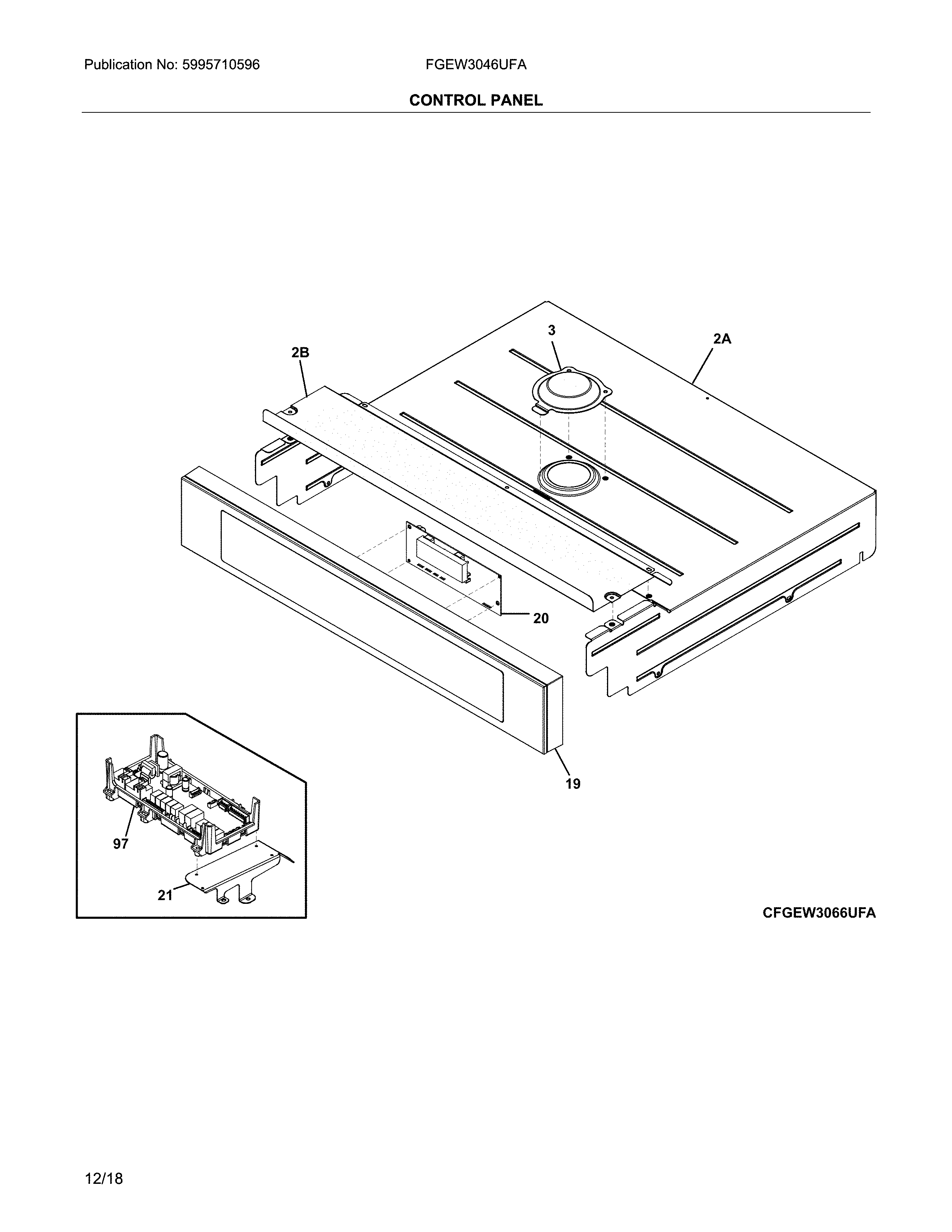 Frigidaire FGEW3046UFA control panel diagram