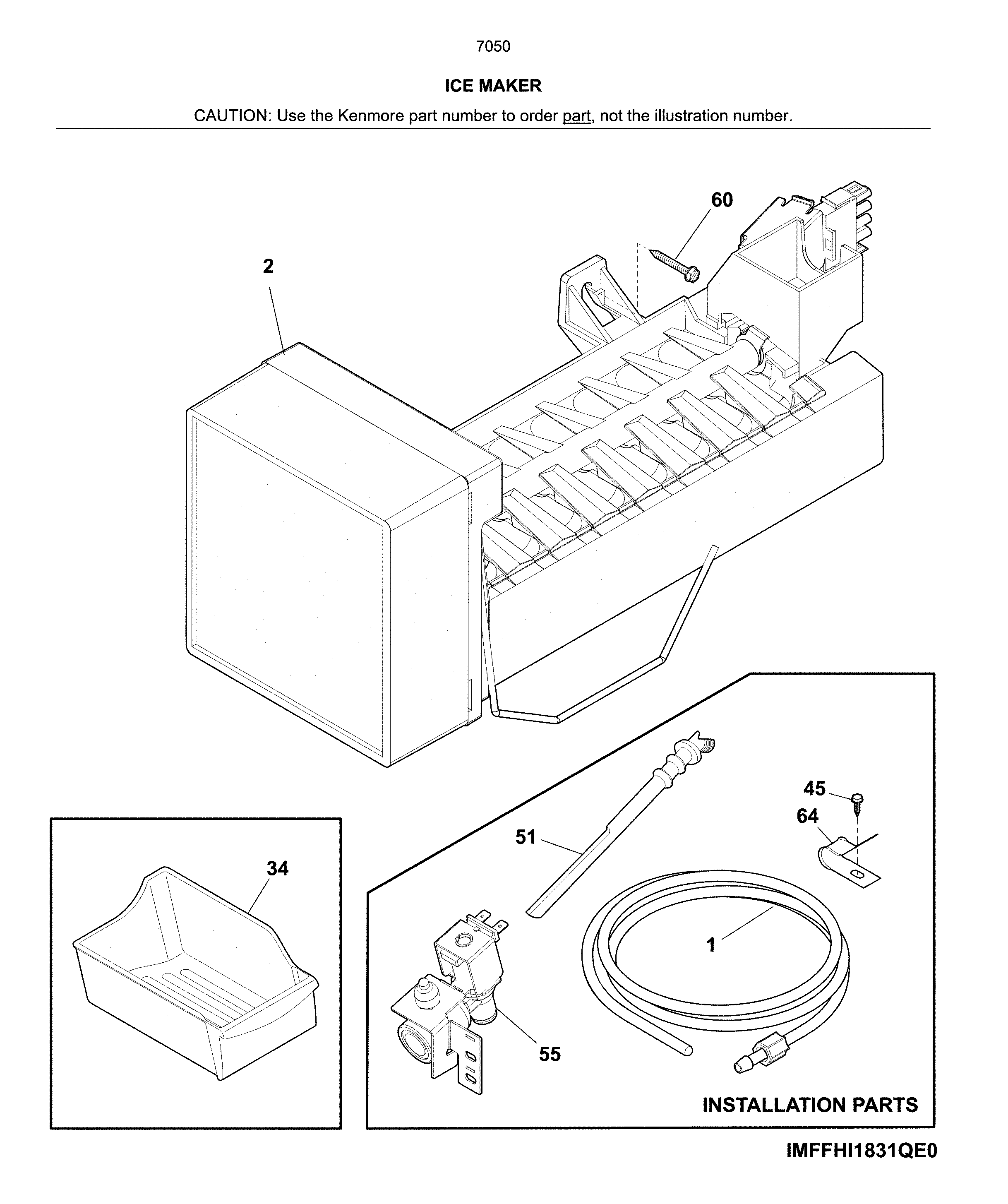 Kenmore 2537050561A ice maker diagram