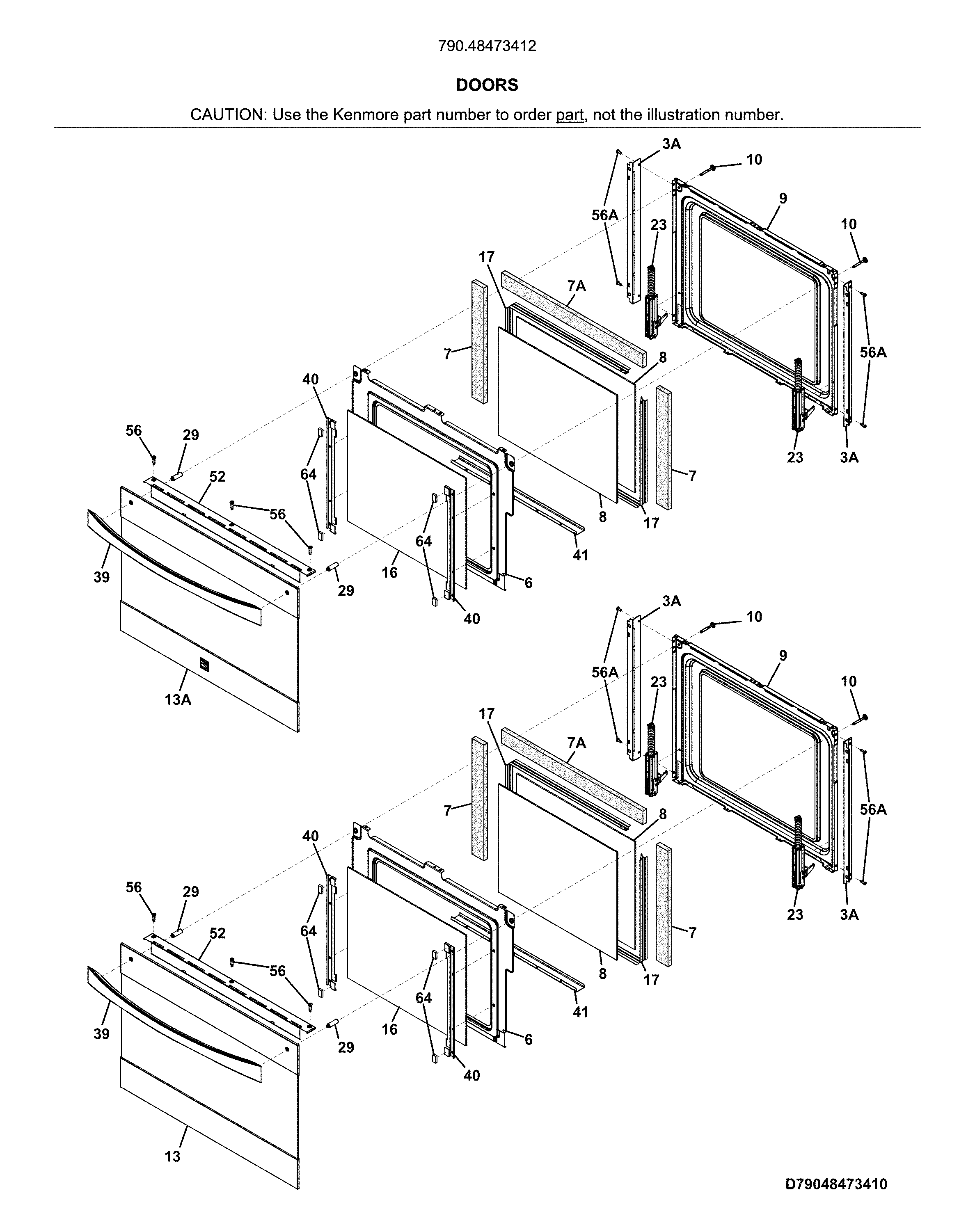 Kenmore Elite 79048473412 doors diagram