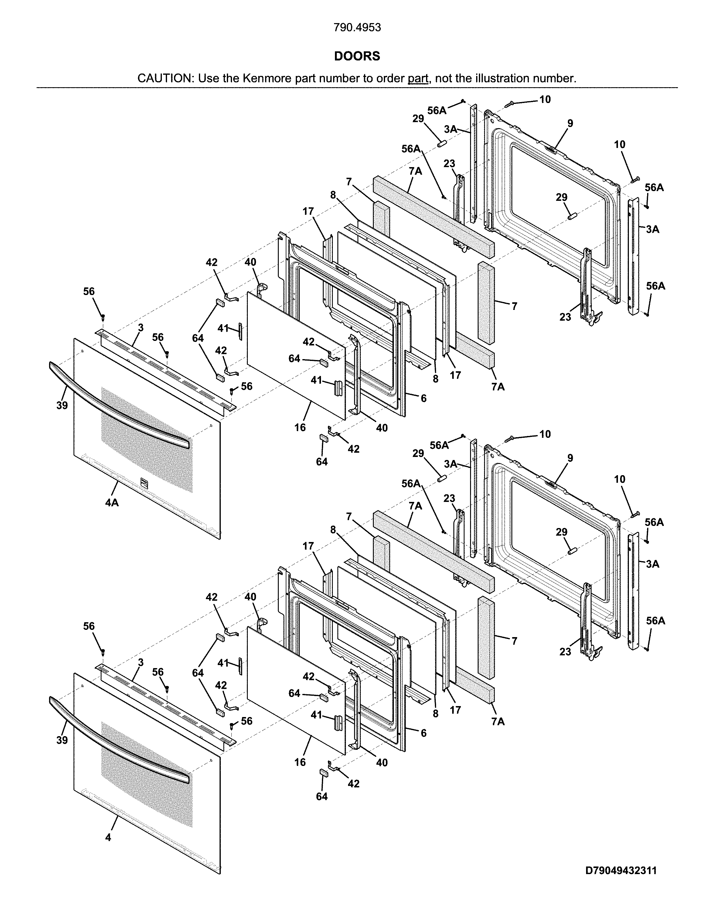 Kenmore 79049532317 doors diagram