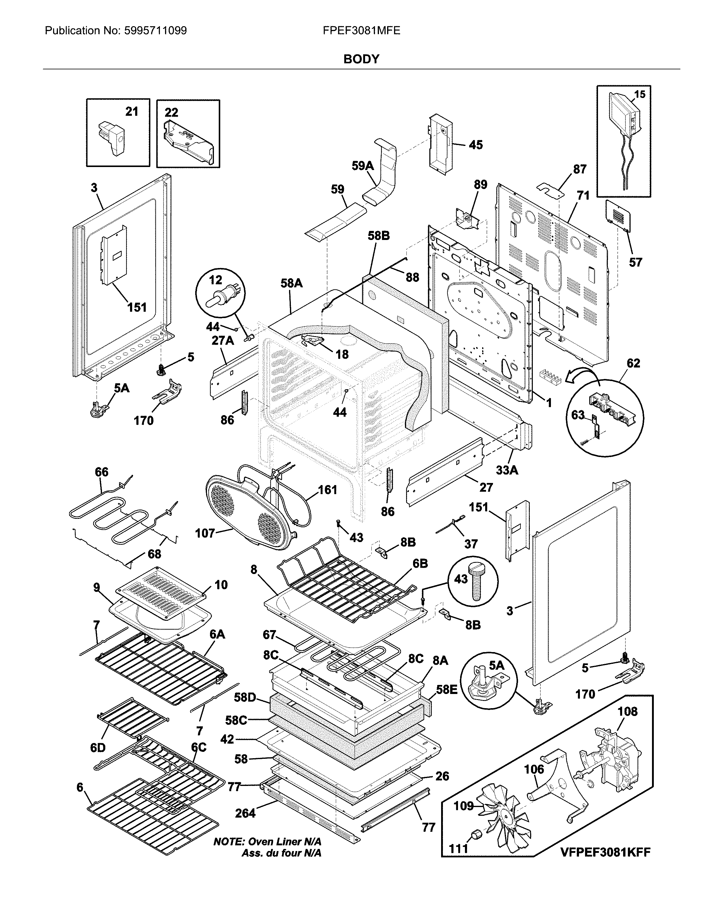 Frigidaire FPEF3081MFE body diagram