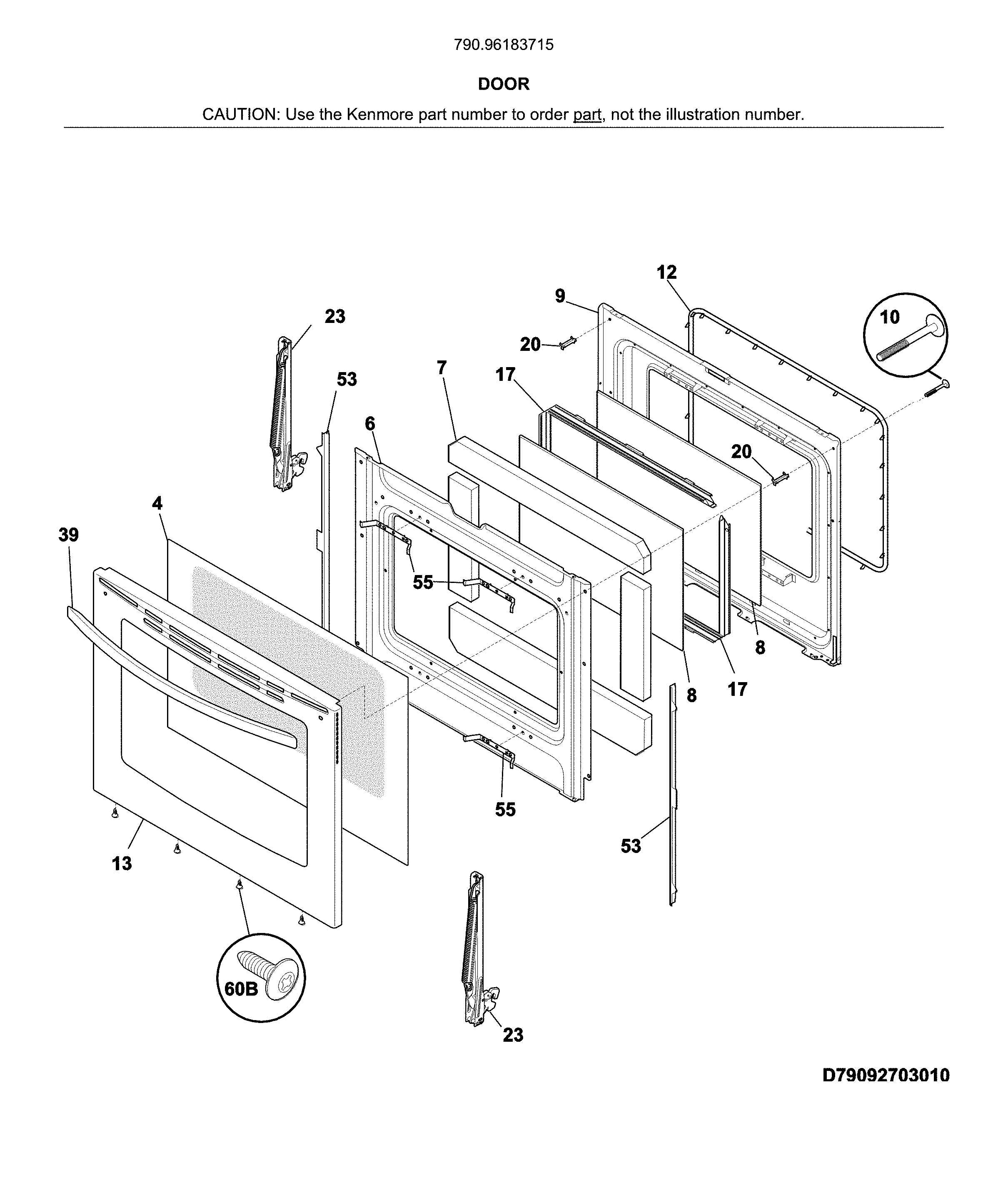 Kenmore 79096183715 door diagram