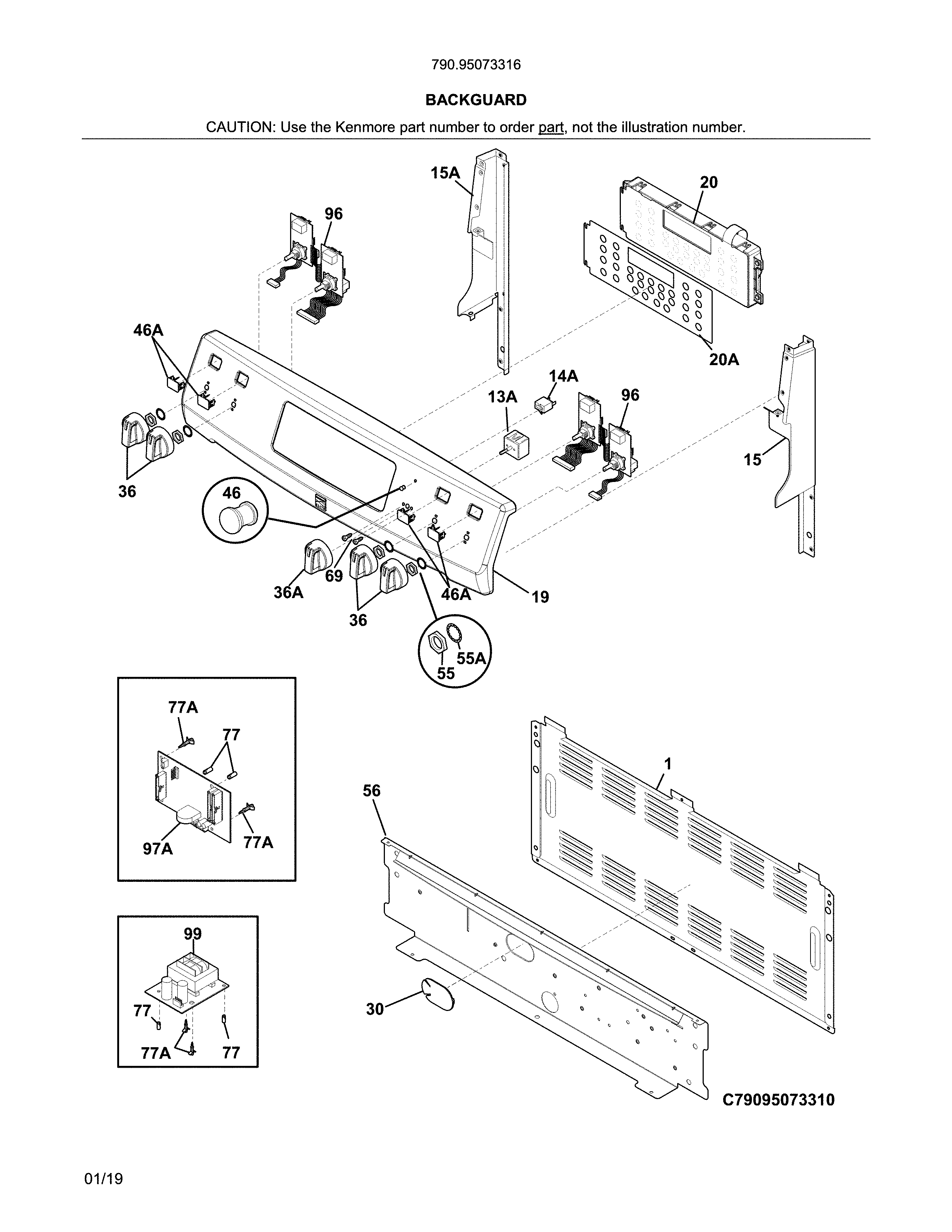 Kenmore Elite 79095073316 backguard diagram