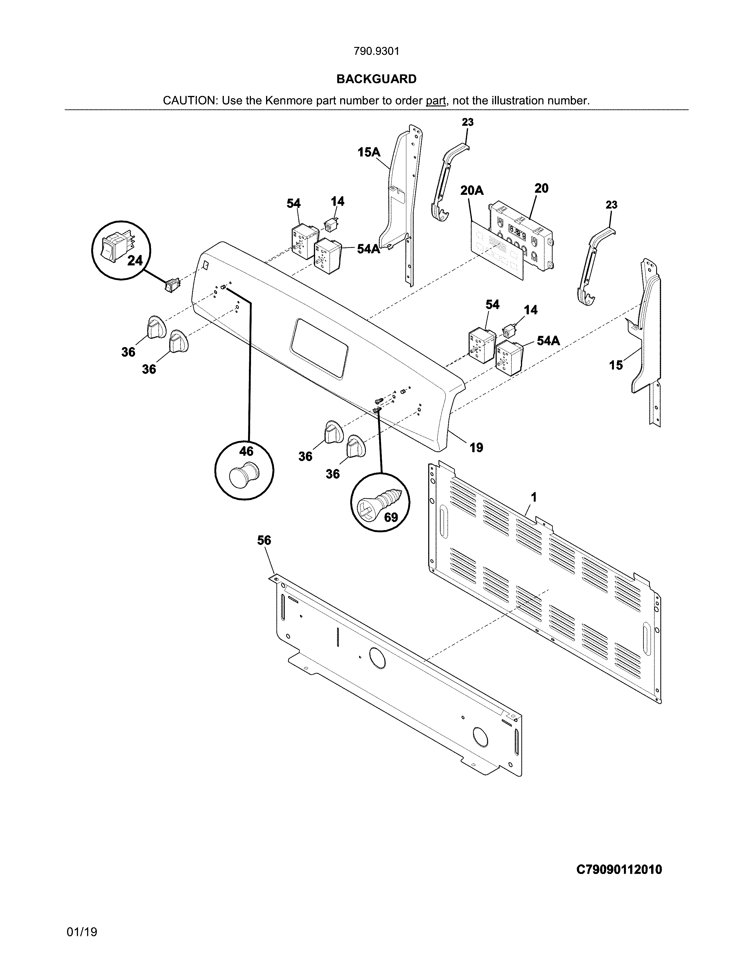 Kenmore 79093012316 backguard diagram