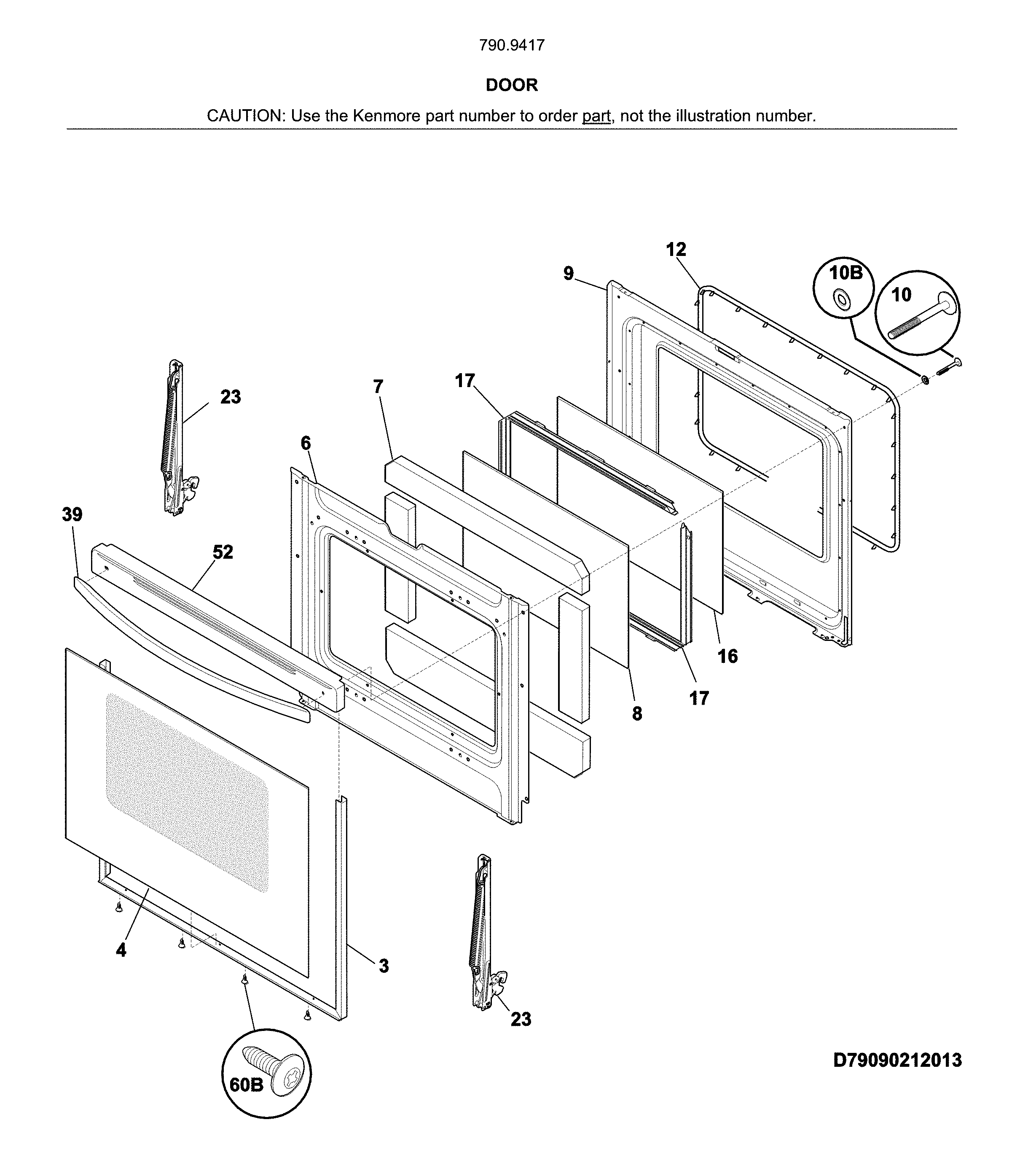 Kenmore 79094179316 door diagram