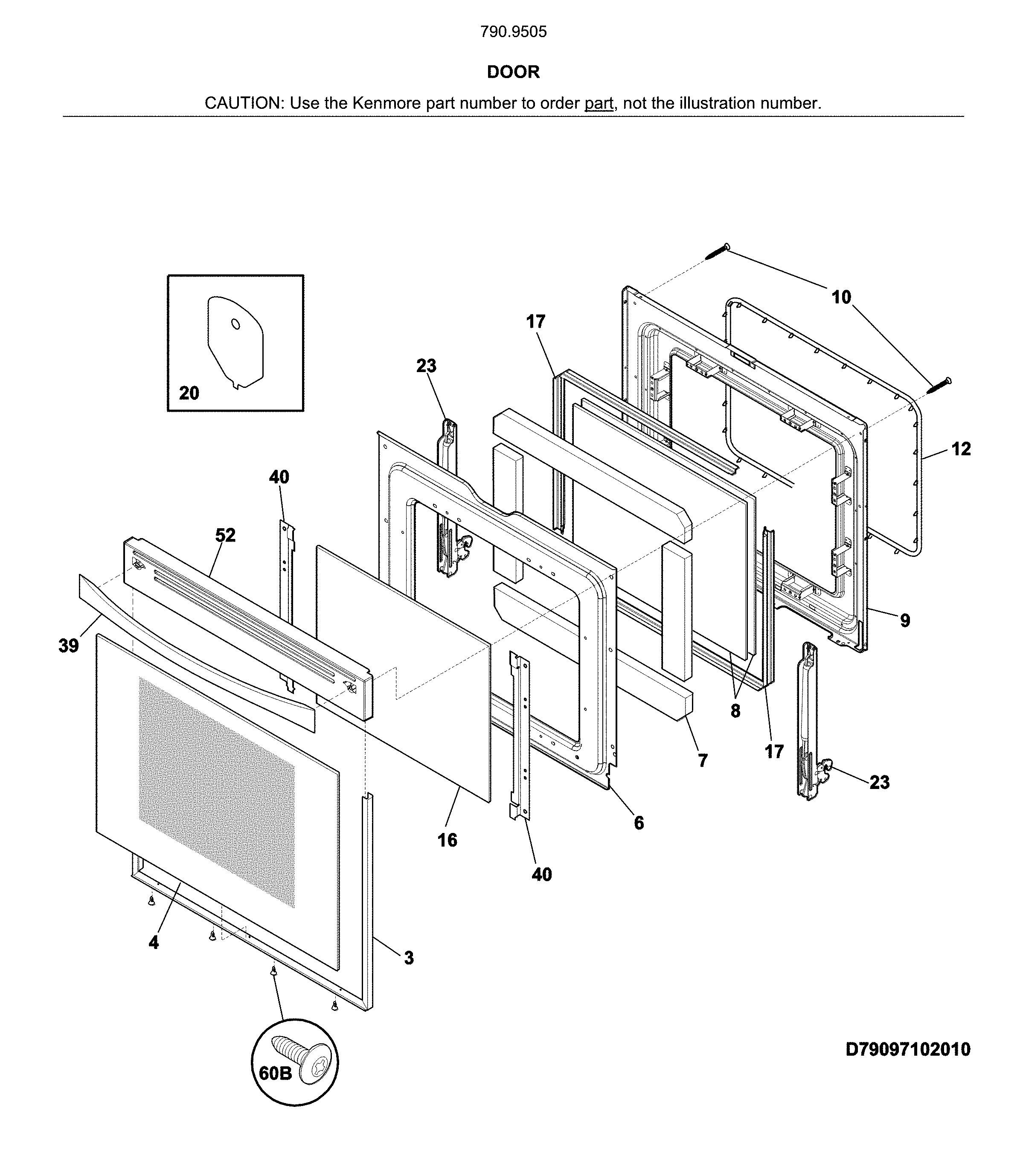 Kenmore 79095059315 door diagram